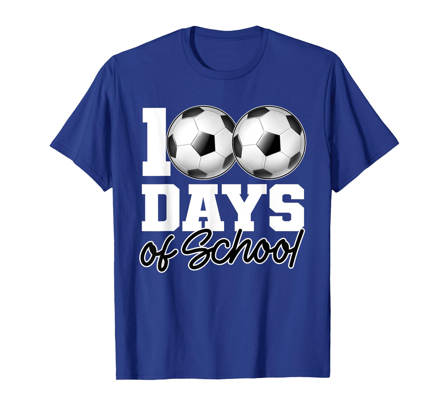 100 Days of School Soccer Ball 100th Day School Gym Teacher T-Shirt for Men Women Girls Kids