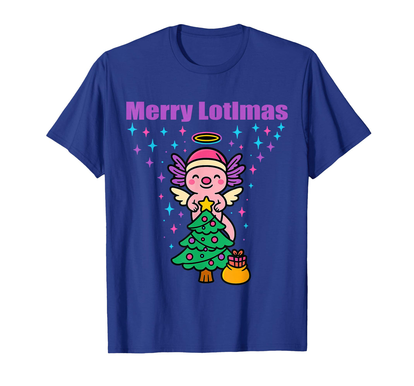 Funny Christmas Axolotl Angel Festive Holiday T-Shirt