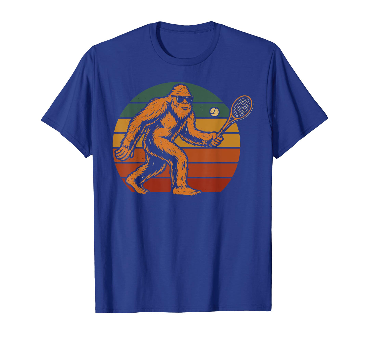 Bigfoot Playing Tennis Funny Retro Sasquatch T-Shirt