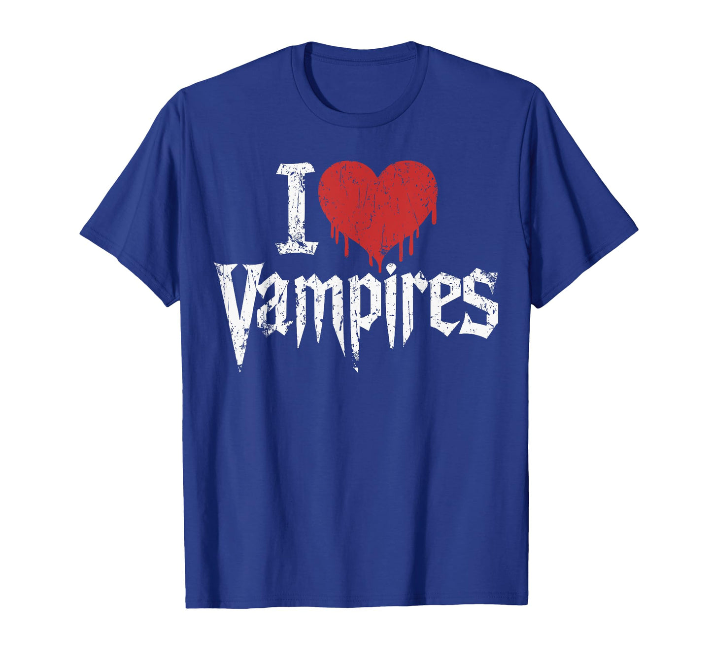 I Love Vampires I Red Heart Vampires Grunge Halloween Horror T-Shirt
