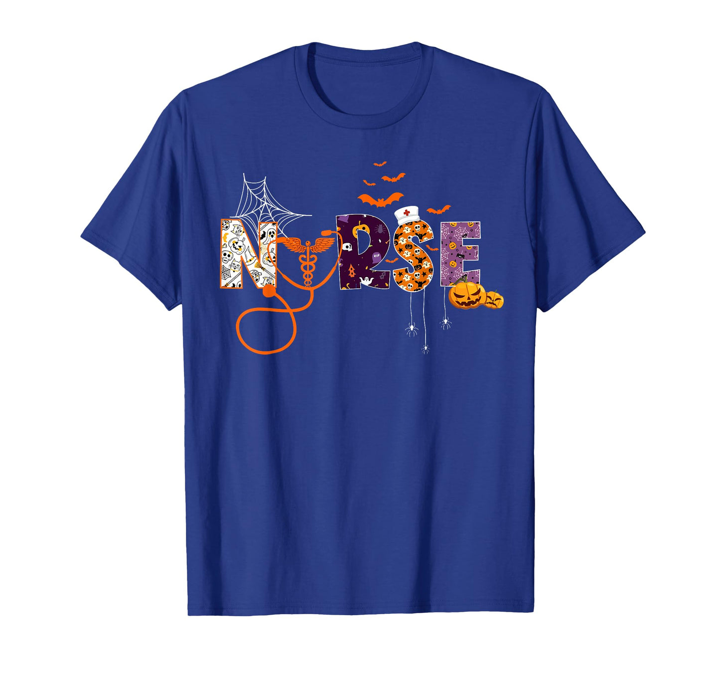 Halloween Nurse Nursing Cute Health Worker Halloween Pattern T-Shirt