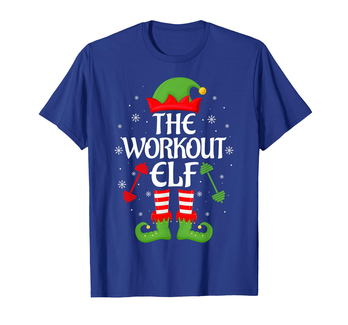 Workout Elf Xmas Matching Family Elf Squad Christmas T-Shirt