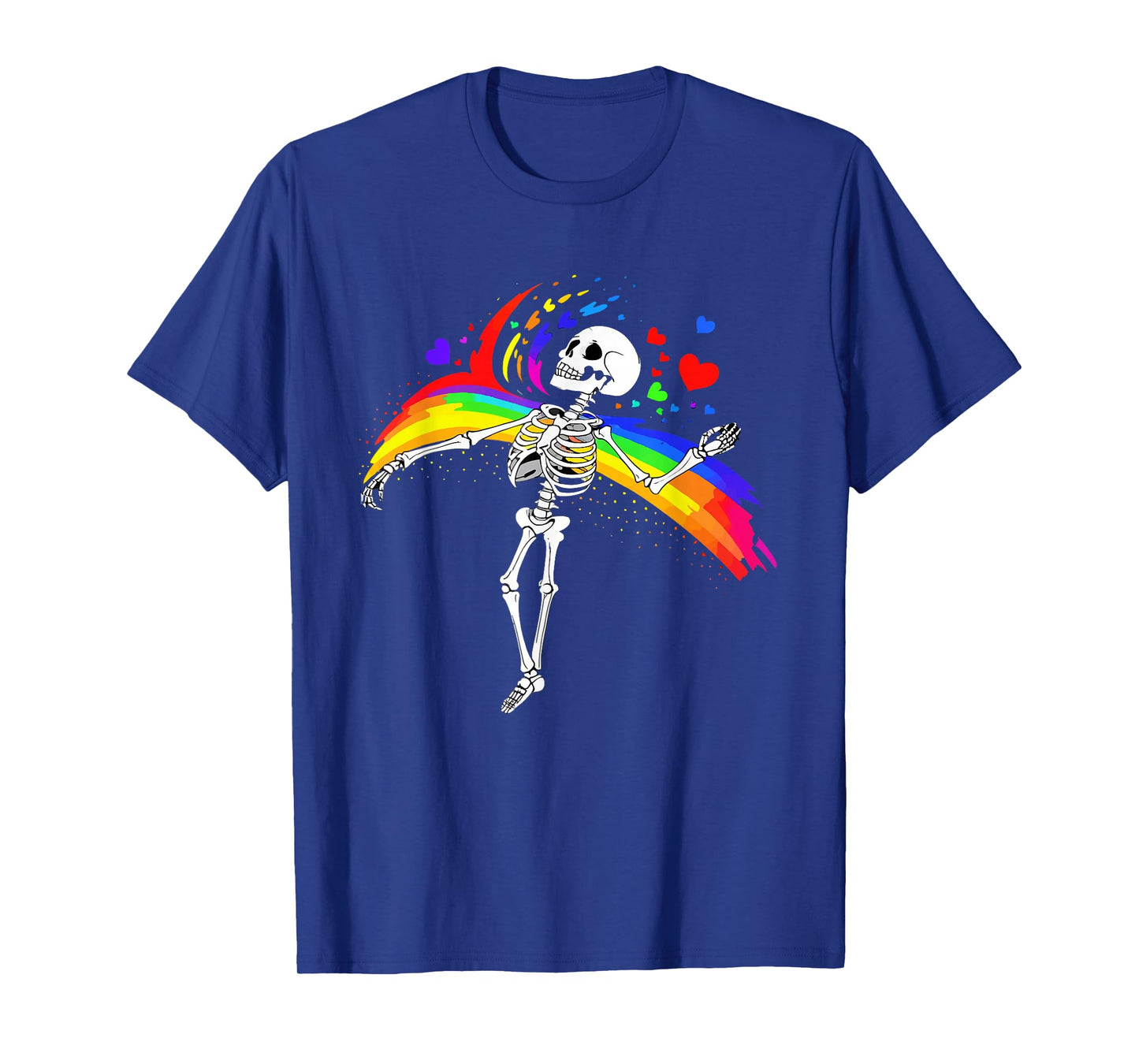 Skeleton LGBT-Q Pride Flag Lazy Halloween Costume Gay Ally T-Shirt