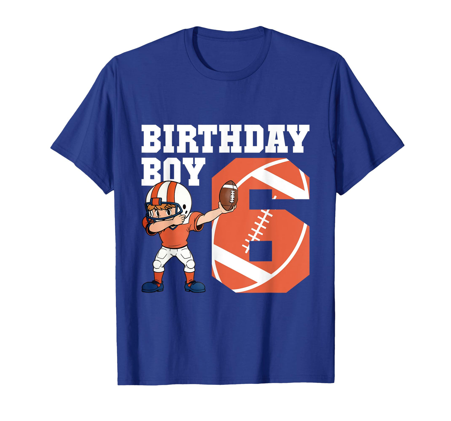 6th Birthday Boy Football Player Dabbing 6 Years Old Kids T-Shirt