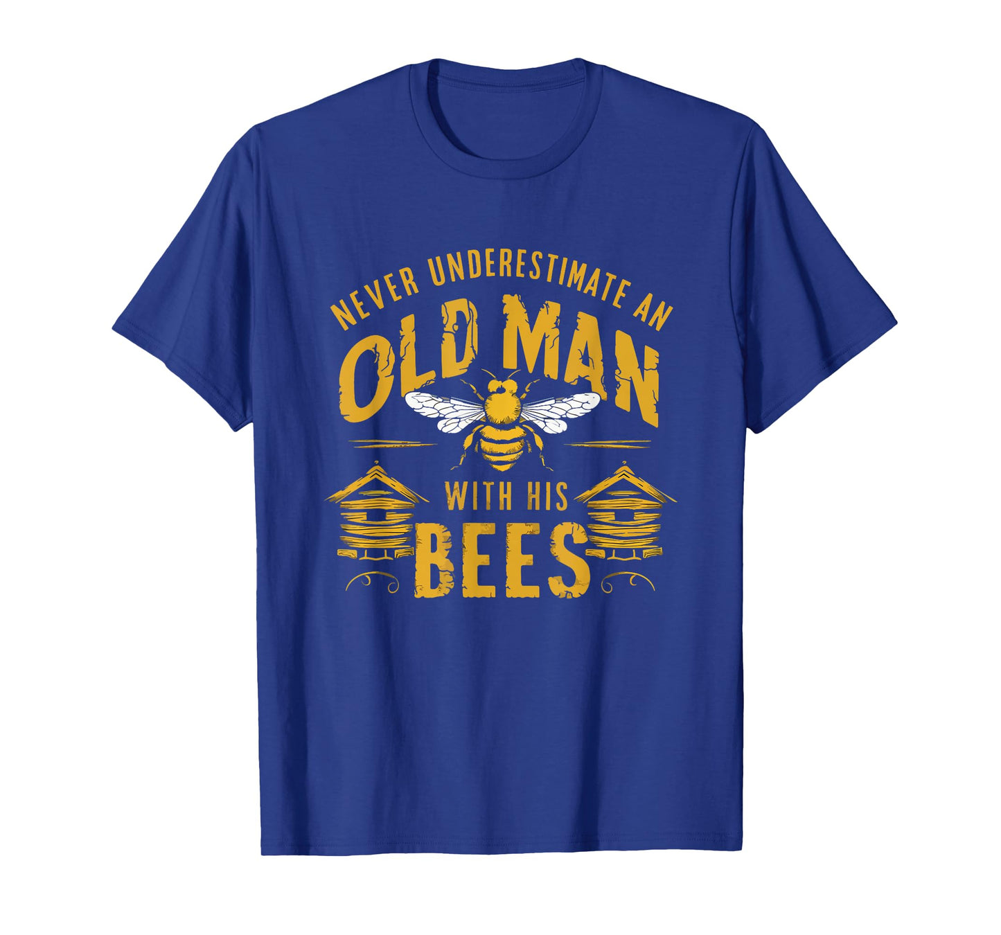 Vintage Never Underestimate An Old Man Beekeeper Funny T-Shirt