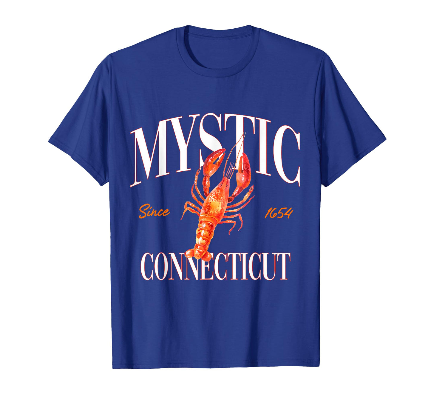 Mystic Connecticut Est. 1654 Lobster Souvenir Vintage Retro T-Shirt