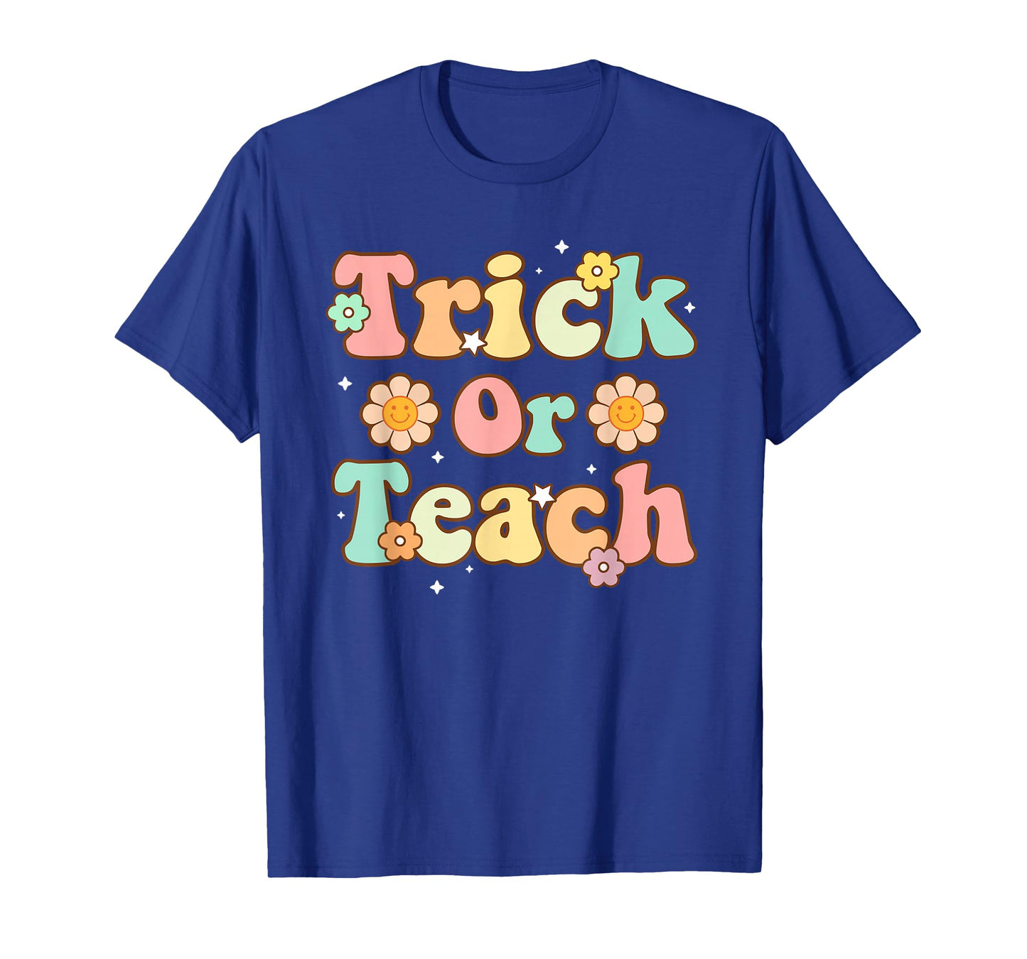 Trick Or Teach Floral Funny Teacher Halloween Costume 2025 T-Shirt
