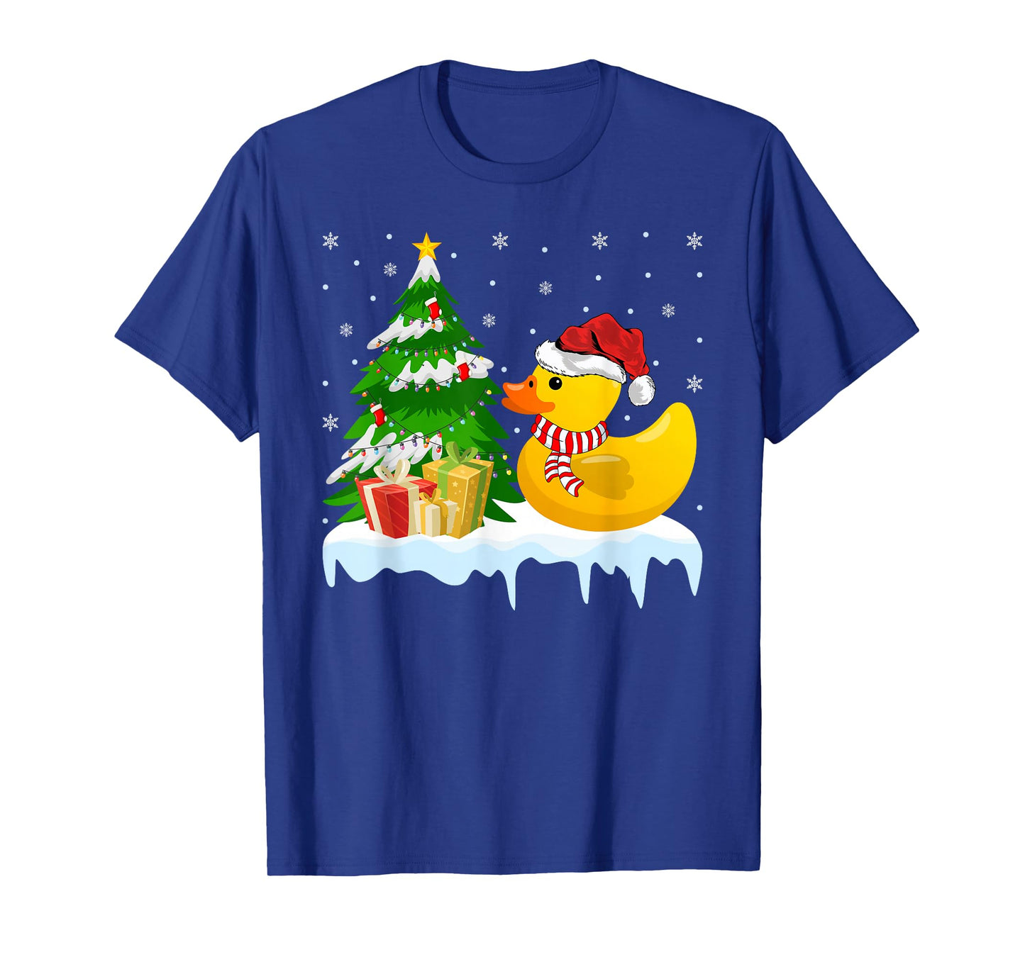 Rubber Duck Christmas Tree Pajamas Lights Xmas T-Shirt
