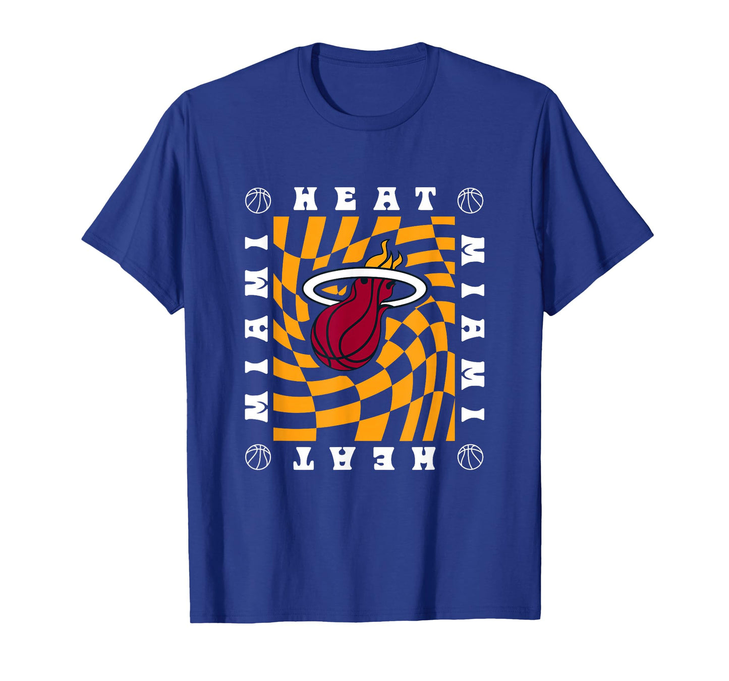 NBA Miami Heat Retro Checkerboard Wave T-Shirt