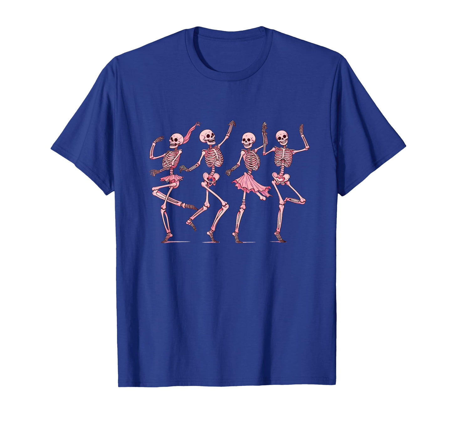 Pink Dancing Skeletons Dance Day Of Dead Halloween Women T-Shirt