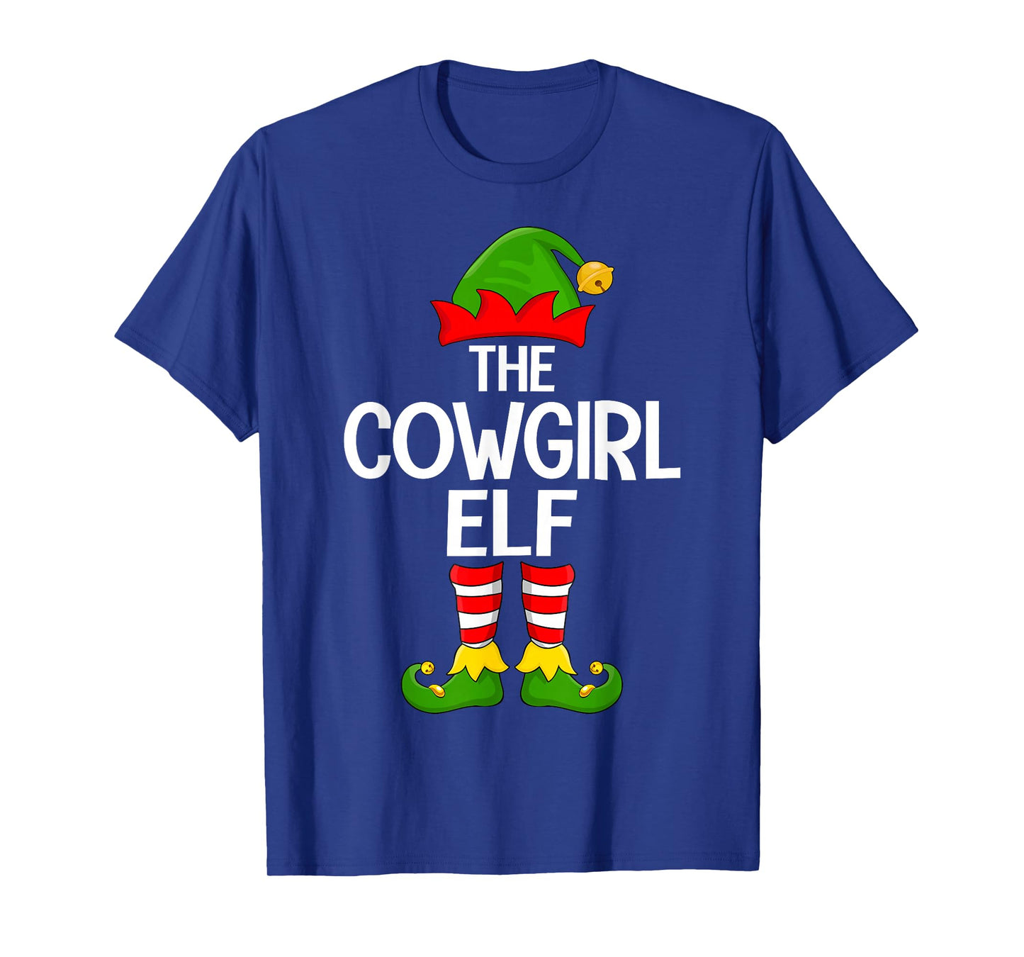 Cowgirl Elf Xmas Matching Family Elf Squad Christmas T-Shirt