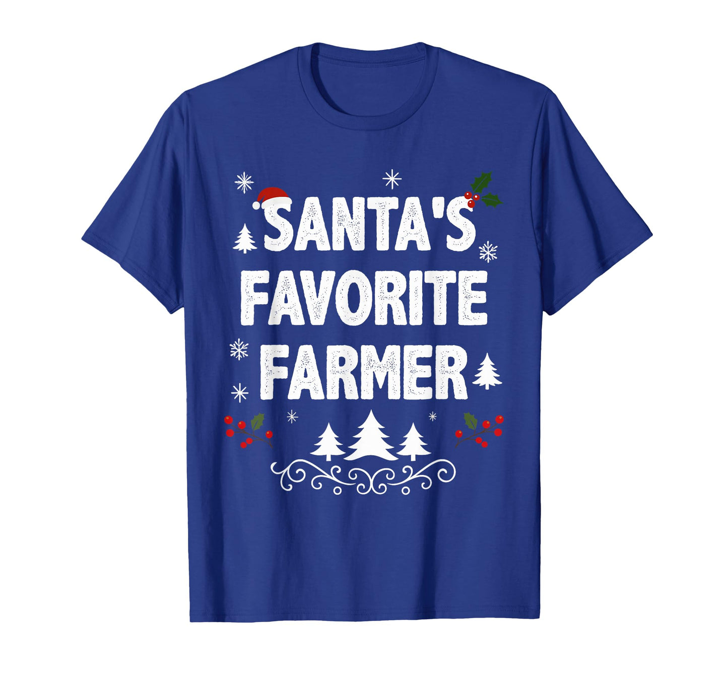 Santa's Favorite Farmer Funny Holiday Christmas Pajamas T-Shirt