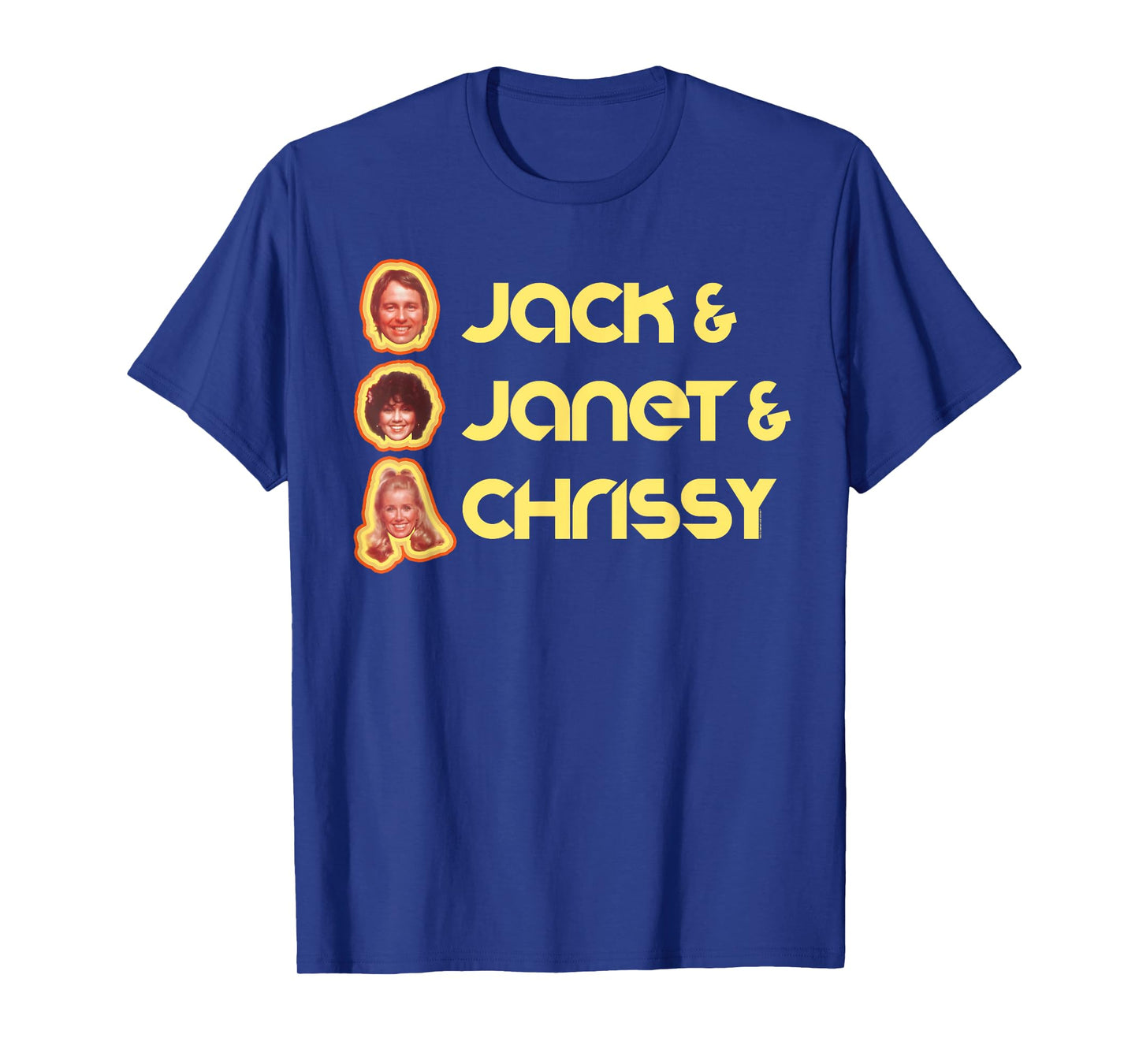 Jack & Janet & Chrissy Three's Company Roommate Faces Retro T-Shirt