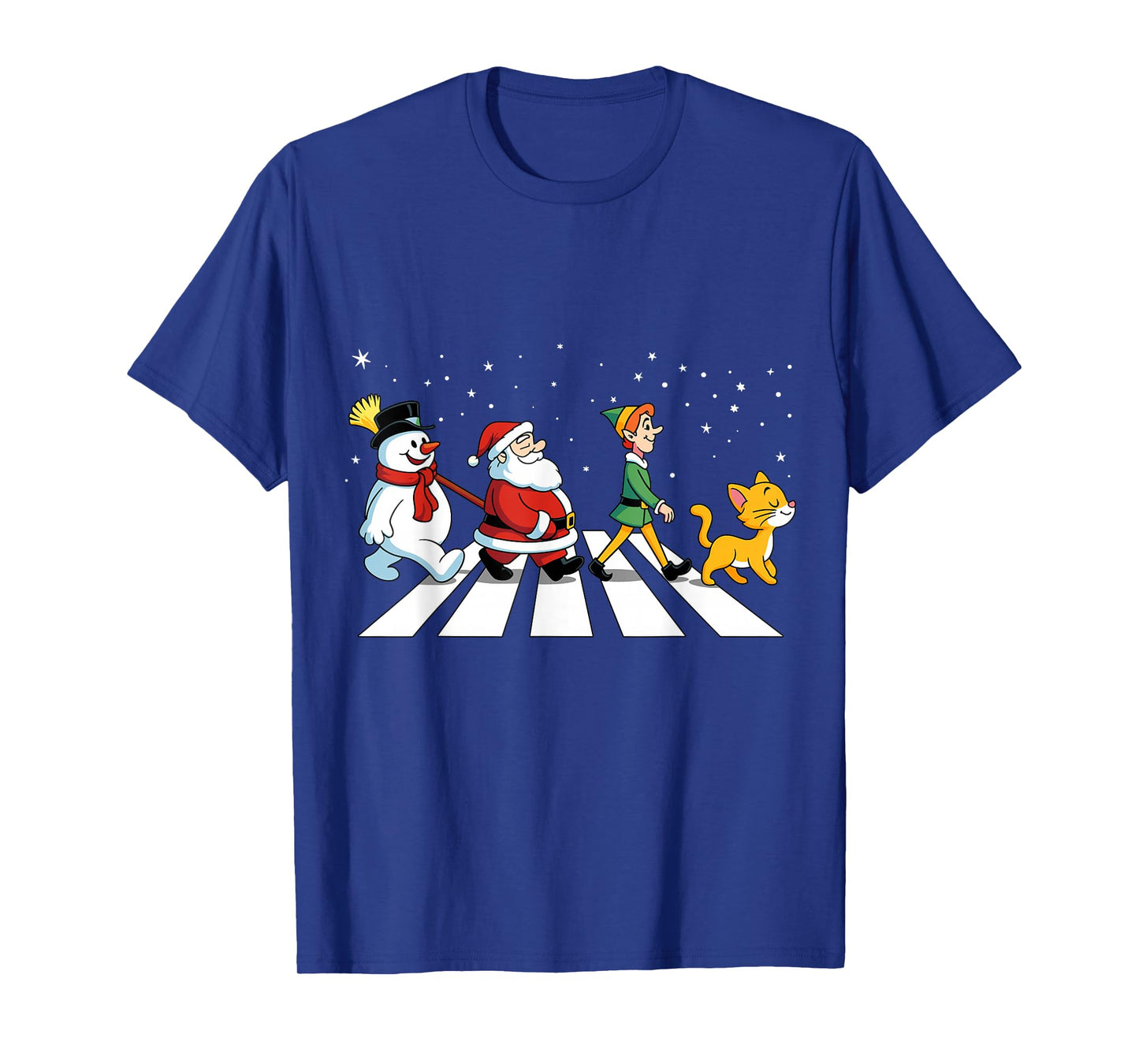 Cats Road Crossings Funny Christmas T-Shirt
