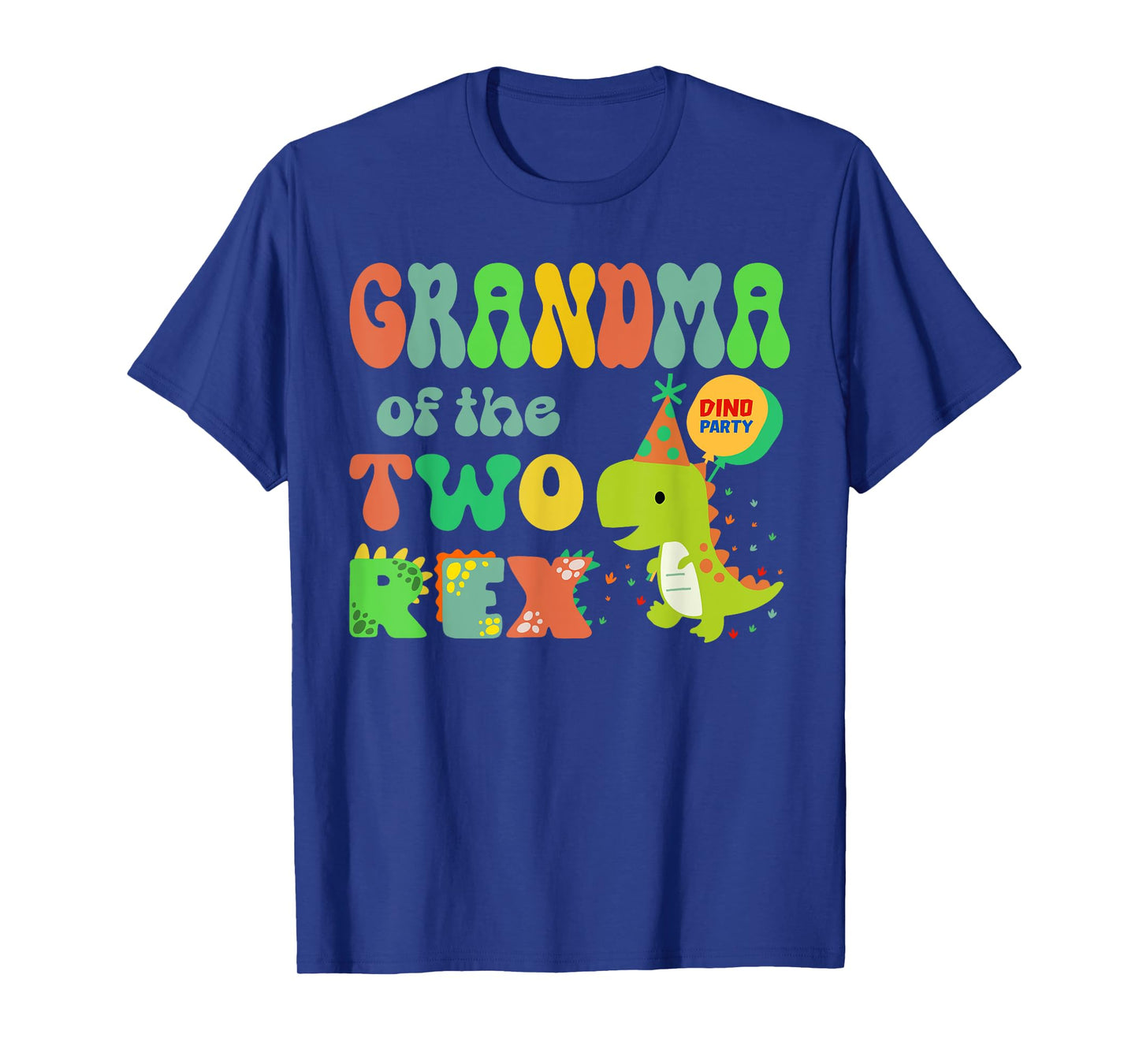 Grandma of the Two Rex Birthday Dinosaur Family Matching T-Shirt