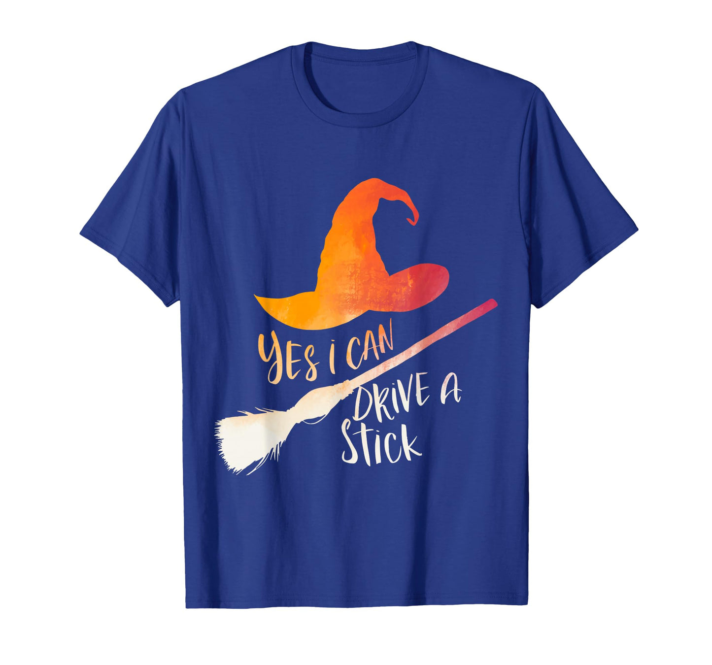 Yes I Can Drive A Stick Funny Halloween Spooky Witch T-Shirt