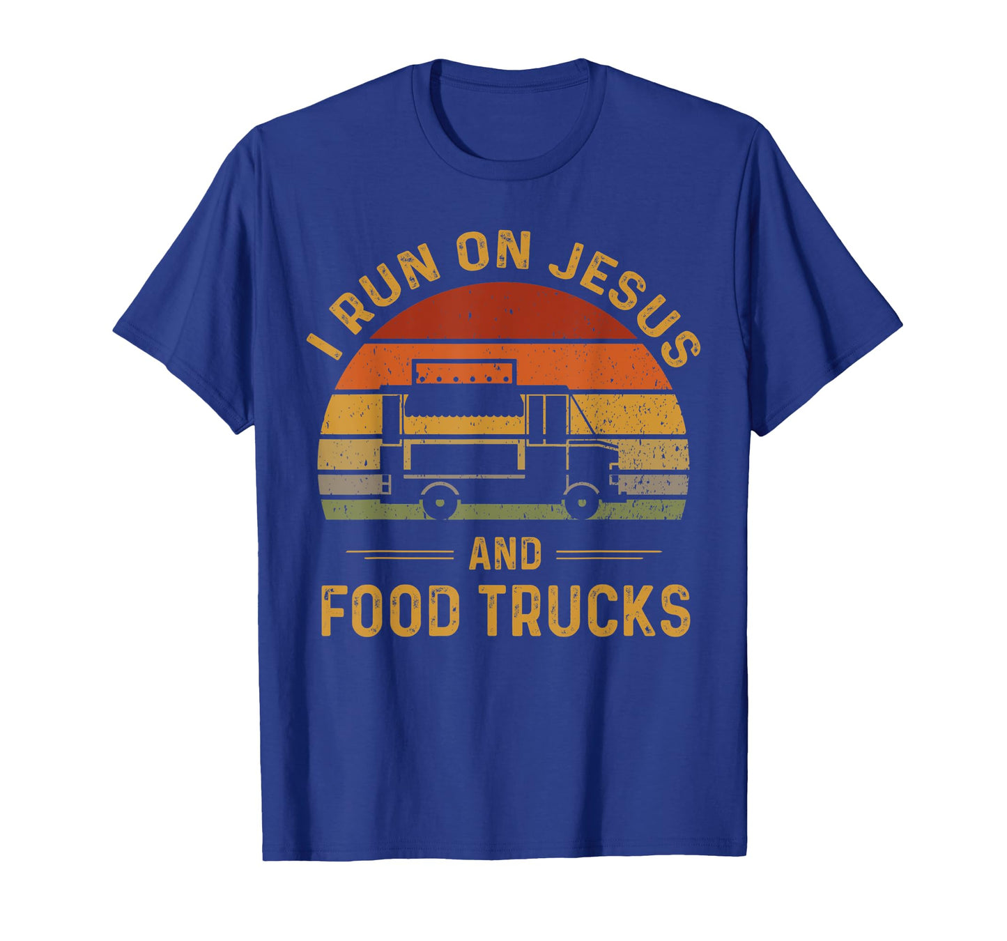 I Run On Jesus And Food Trucks Funny Christian Food Truck T-Shirt