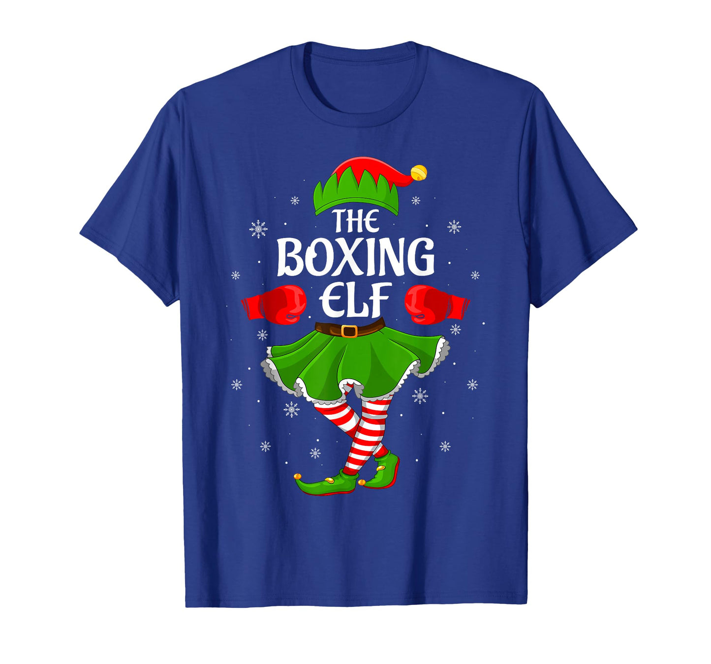 Boxing Elf Christmas Family Girls Women Elf Squad Xmas T-Shirt