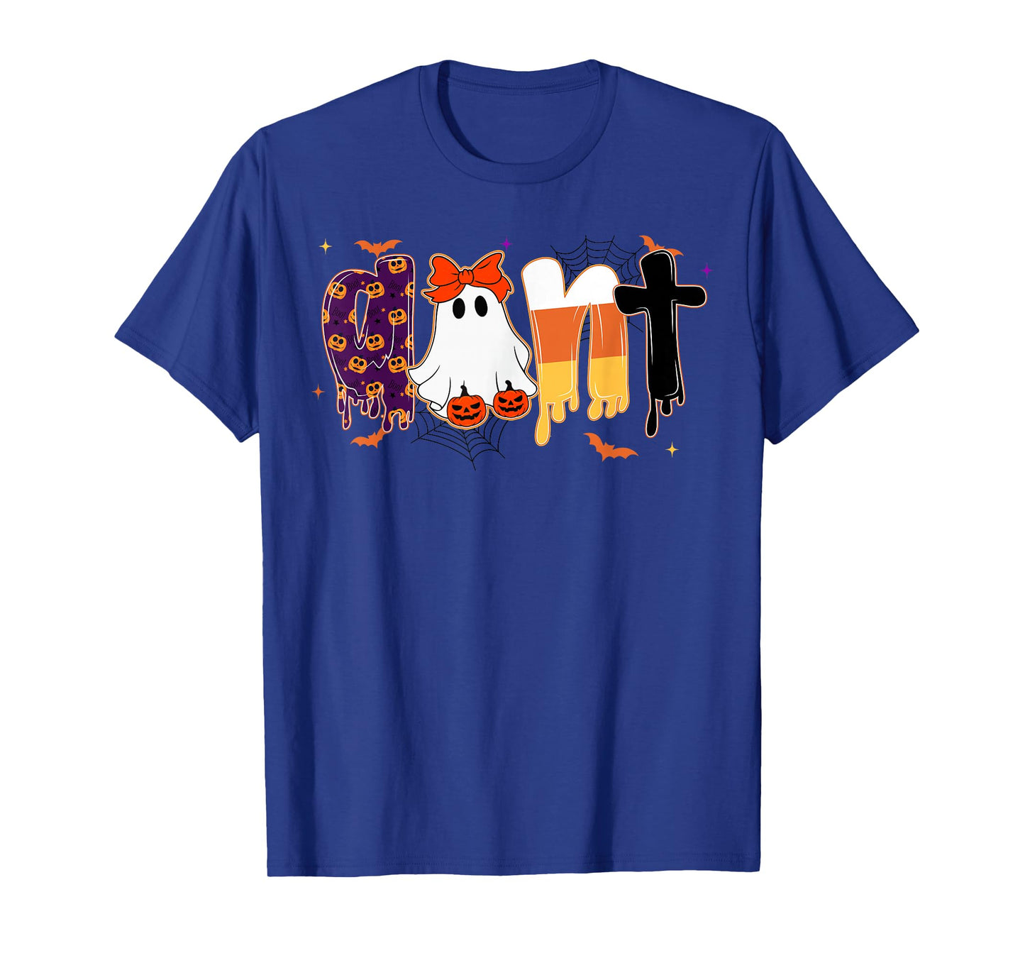 Preppy Halloween Candy Aunt, Funny Spooky Ghost Pumpkin Aunt T-Shirt