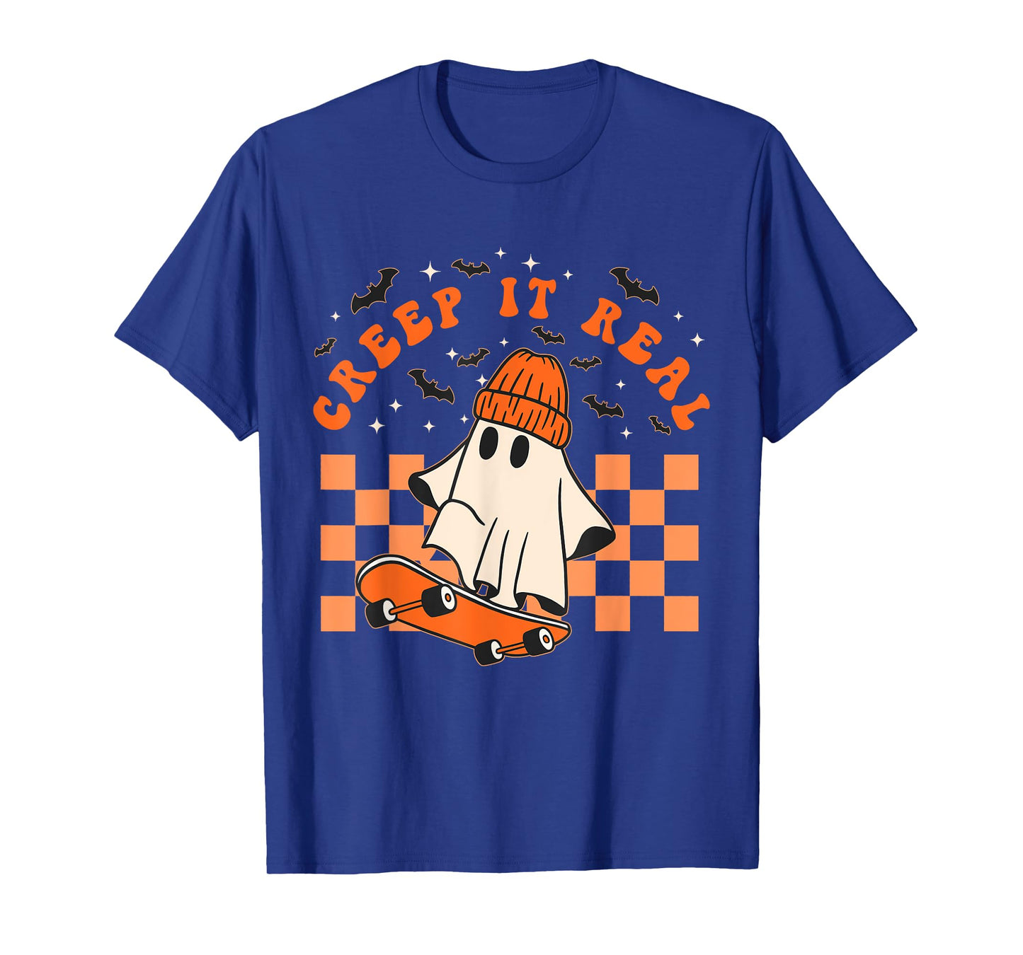 Creep It Real Vintage Halloween Ghost Skateboarding T-Shirt
