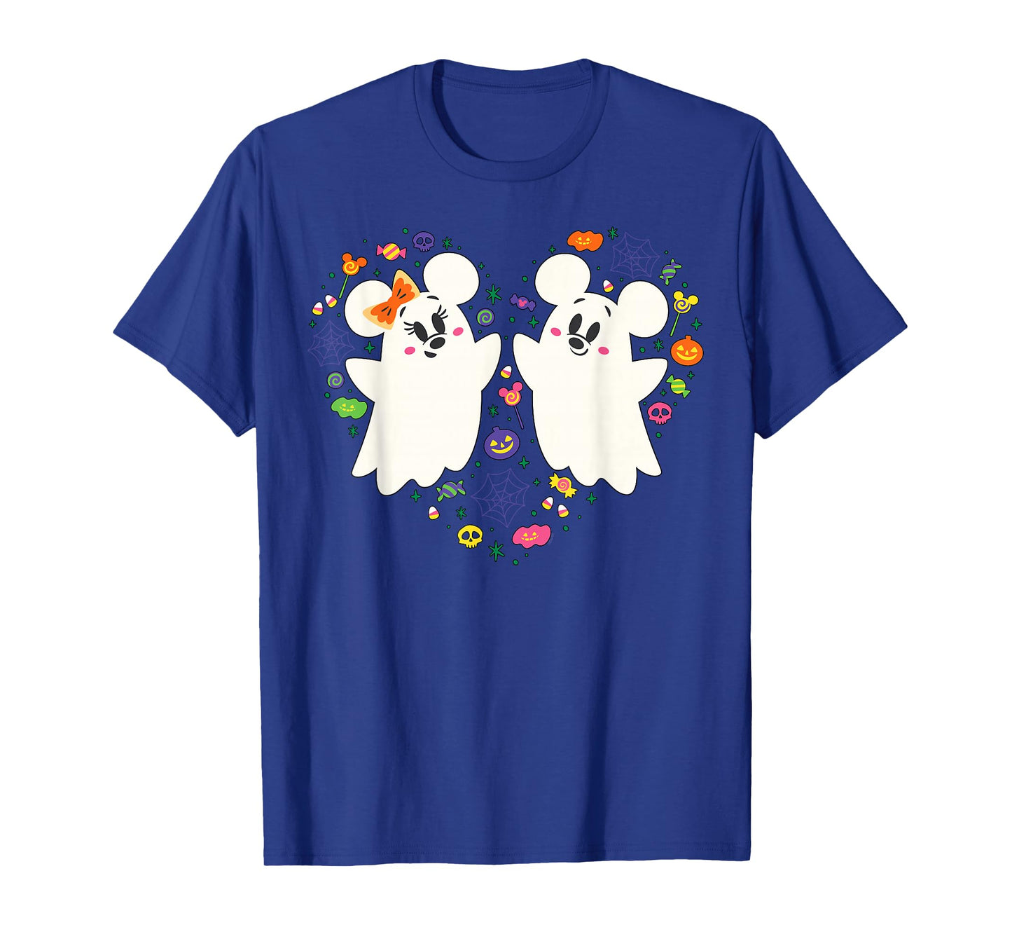 Disney Mickey and Minnie Cute Little Ghosts Halloween Heart T-Shirt