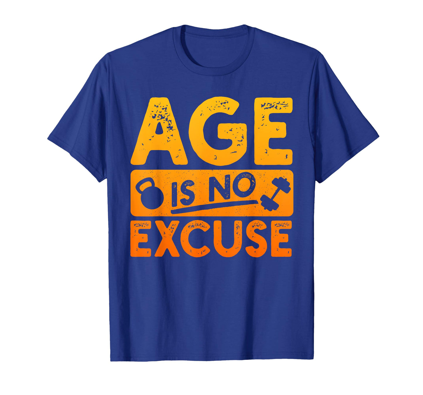 Senior Athlete Old Man Fitness Gym Bodybuilder Age Is No Excuse Weightlifter Motivation Black Unisex Classic Modern Crew Neck Short Sleeve T-Shirt