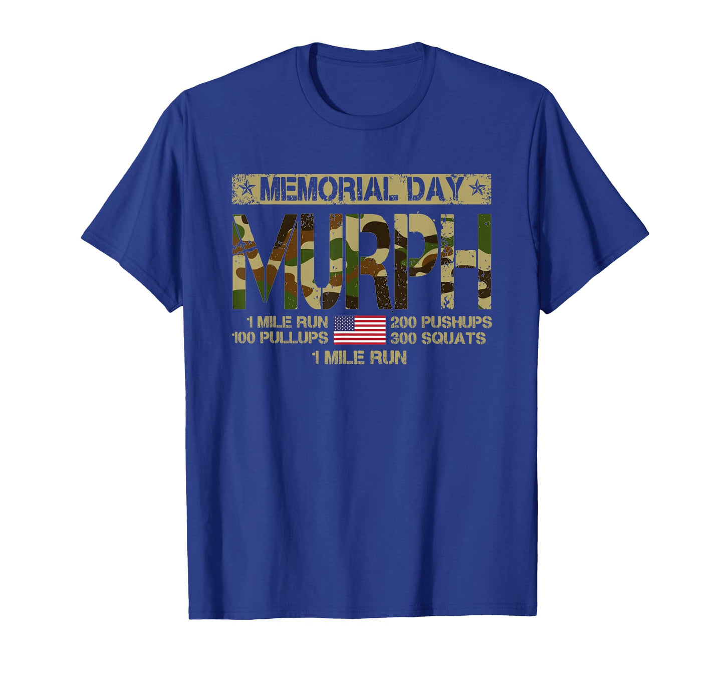 Murph Challenge Memorial Day Patriotic WOD American Flag Women Men T-Shirt