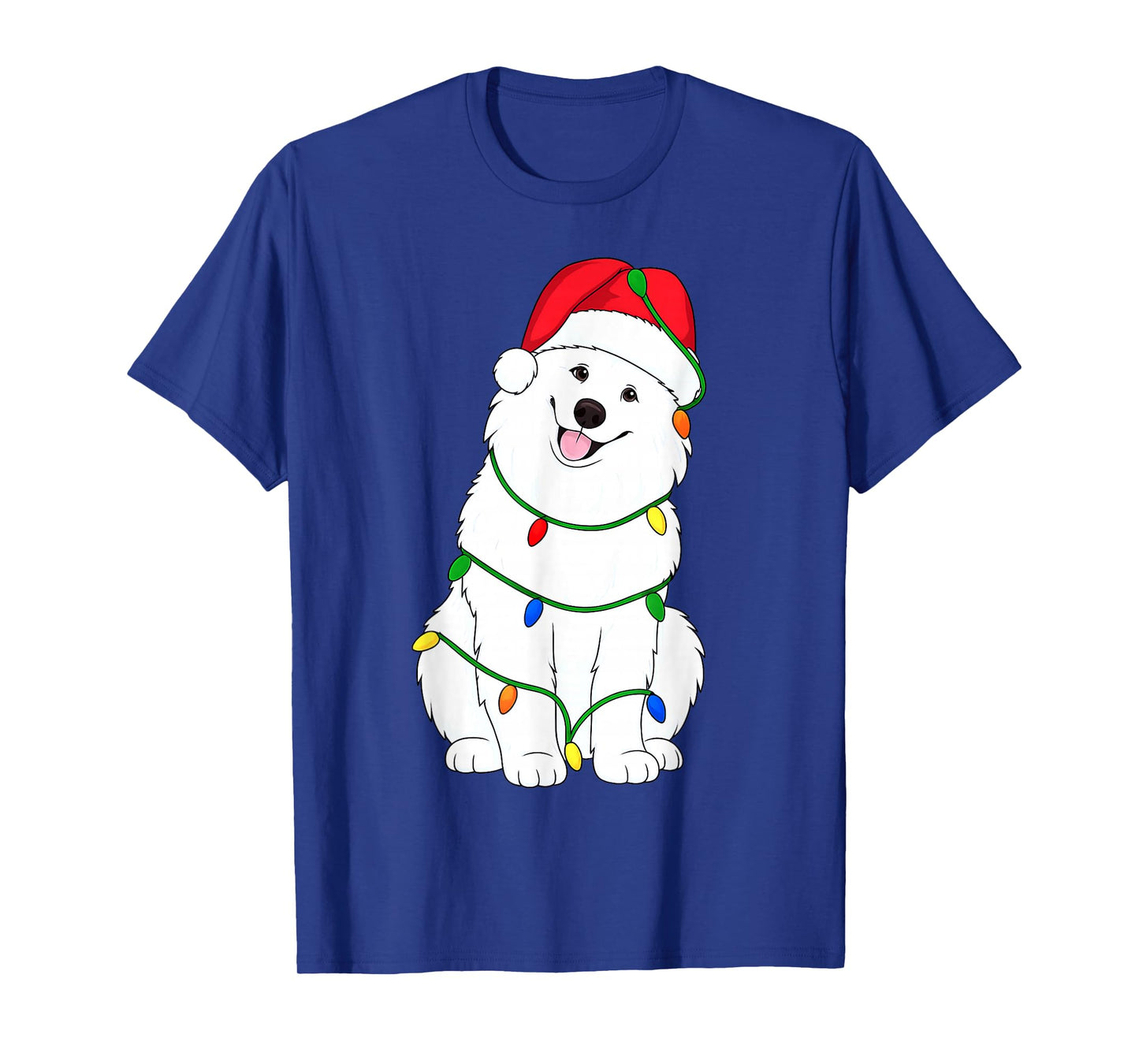 Samoyed Christmas Tree Lights Holiday Dog Lover T-Shirt