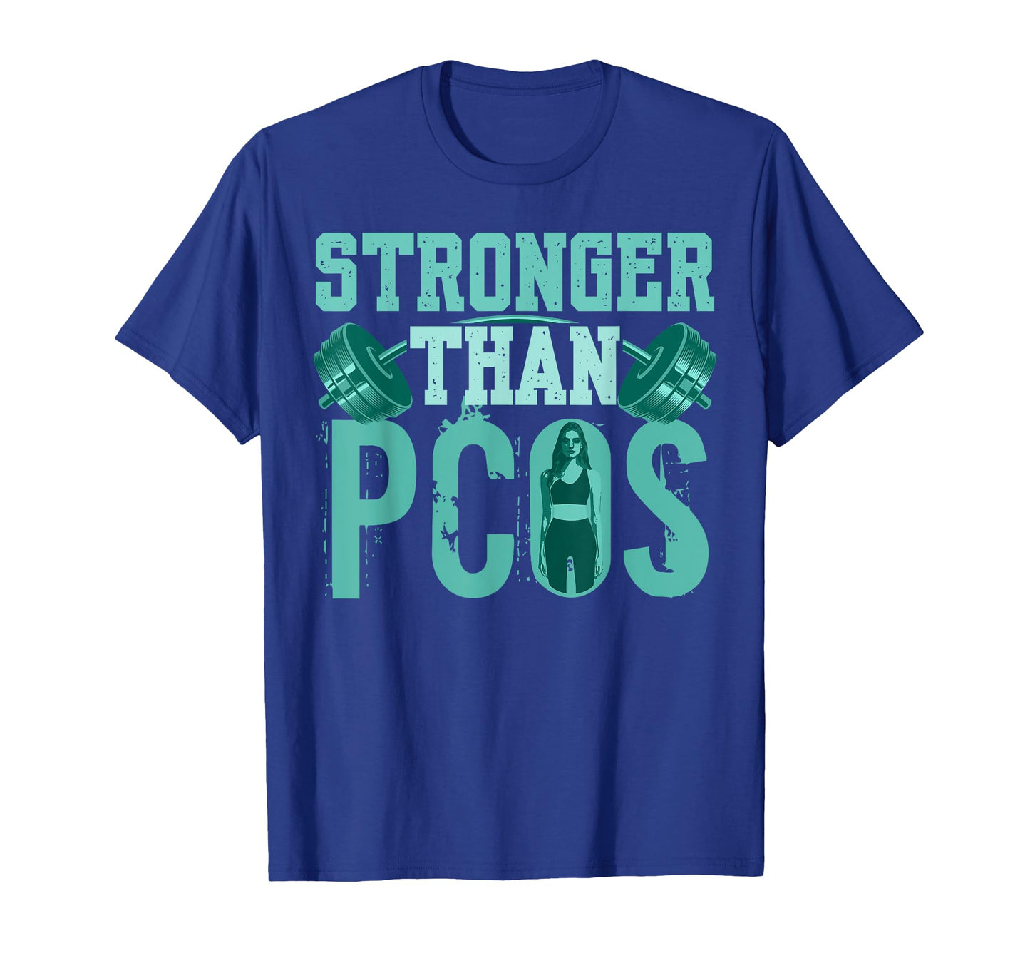 Stronger Than PCOS Awareness Fitness Workout PCOS Warrior T-Shirt