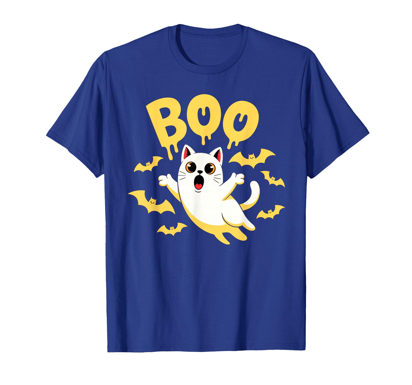 CAT Ghost Boo Cute Kitty Cats Lover Halloween Women Men T-Shirt