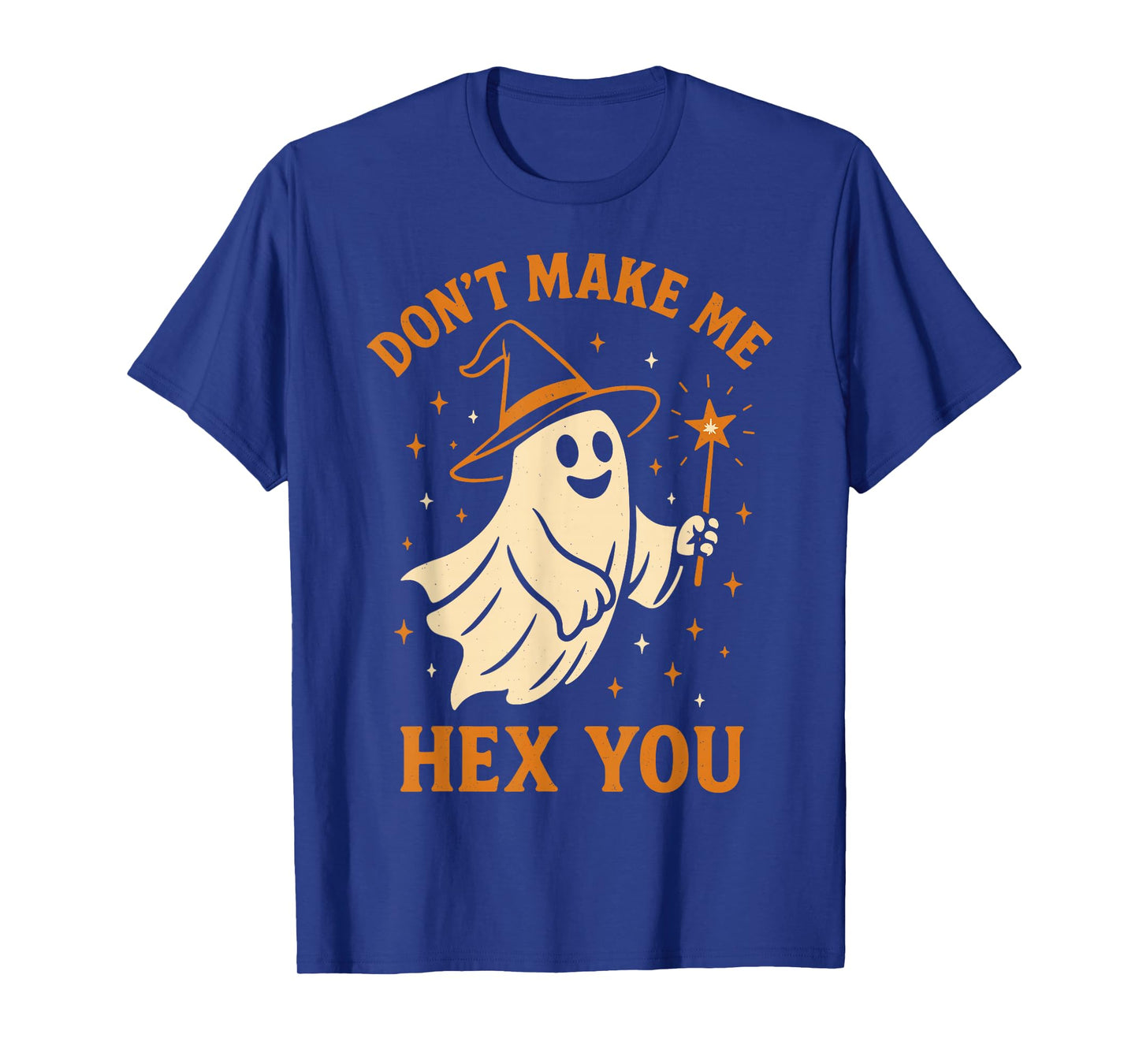 Ghost with Witch Hat Funny Spooky Season Cute Halloween T-Shirt