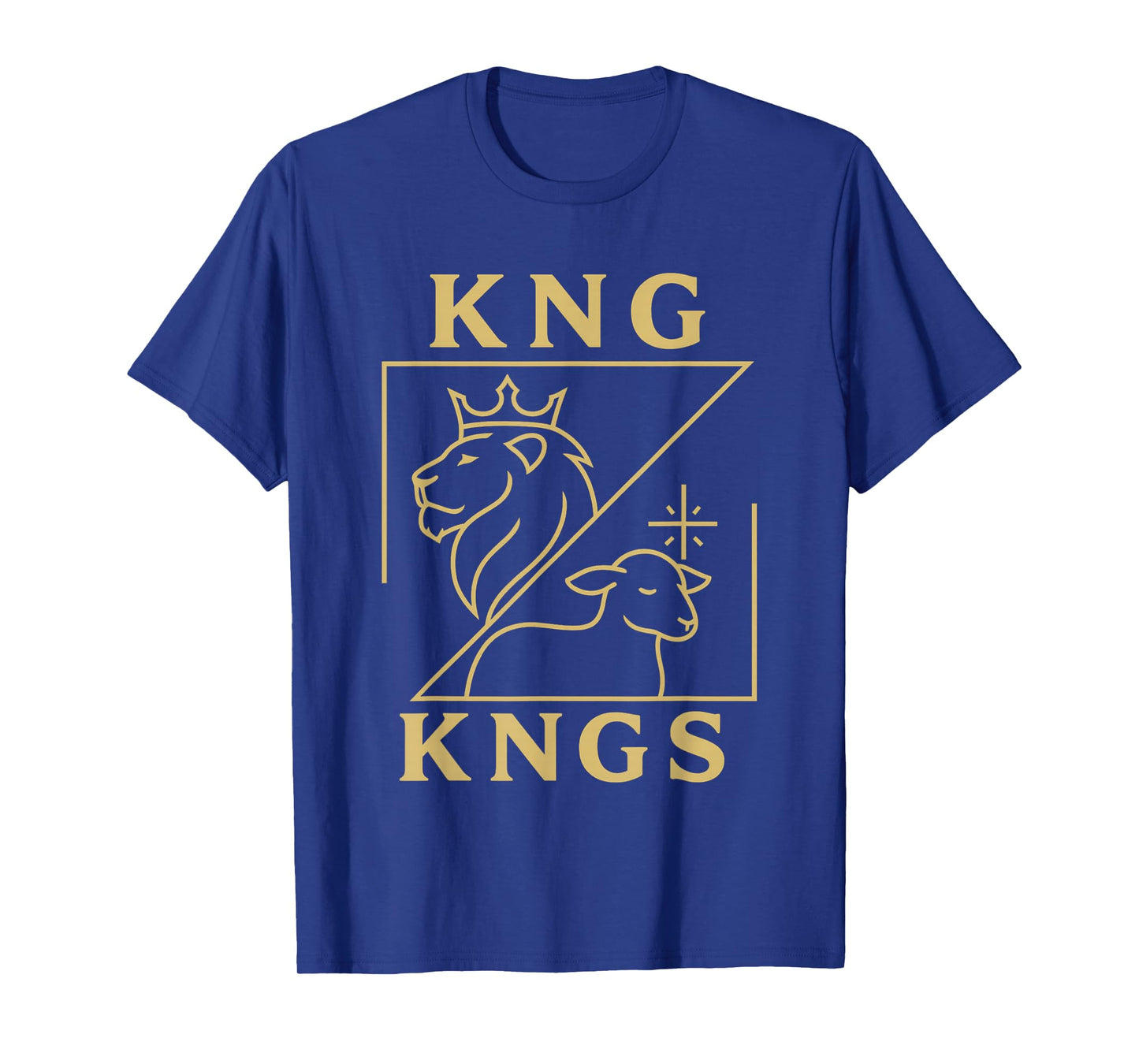Vintage Retro Jesus KNG of KNGS Lion Lamb Christian Graphic T-Shirt