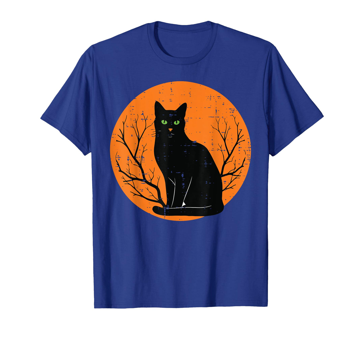 Halloween Black Cat Orange Moon Spooky Costume Men Women Kid T-Shirt