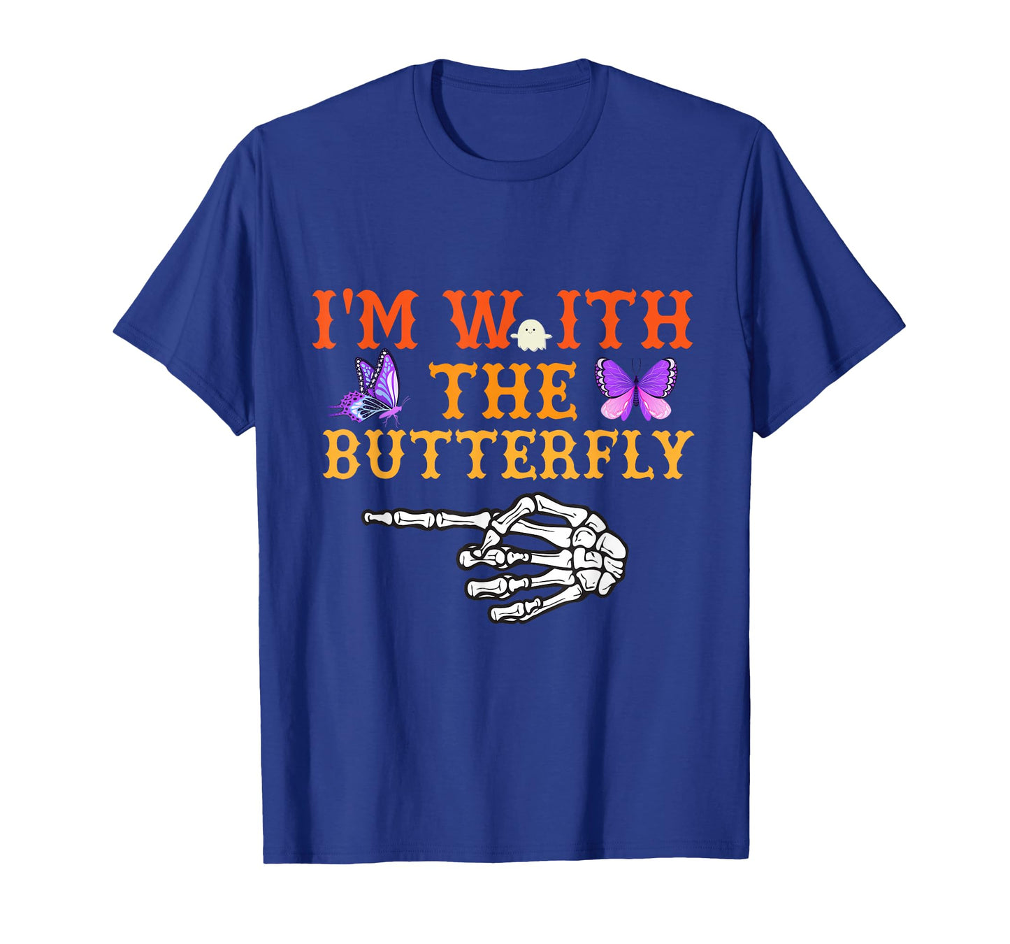 I'm With Butterfly Halloween Costume Couples Matching T-Shirt
