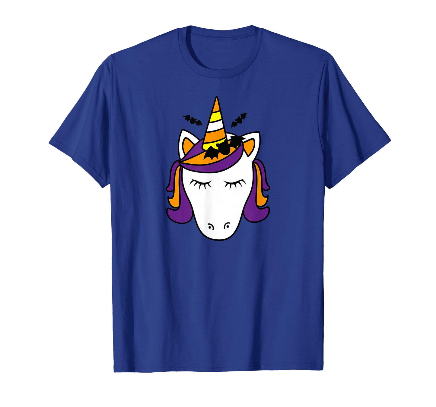 Unicorn Face Eyelashes Bat Spooky Cute Halloween Costume T-Shirt