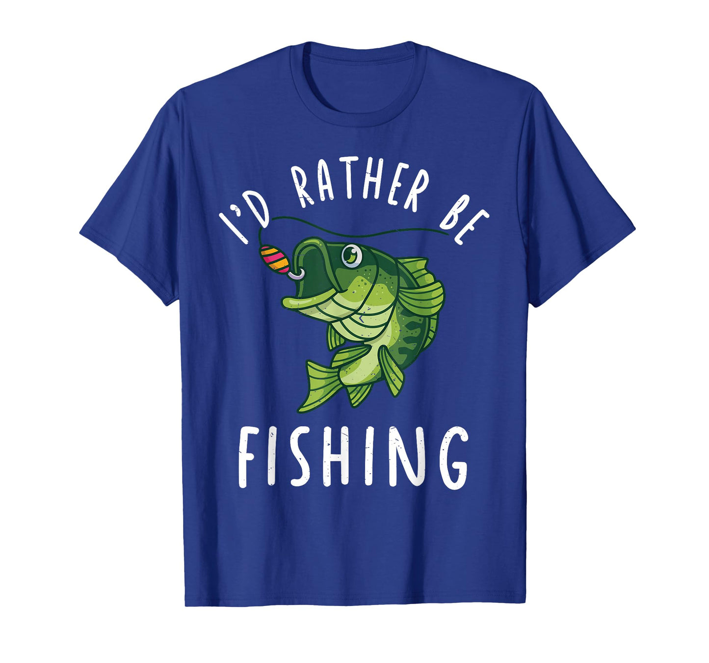 Boy Kids I'd Rather Be Fishing-Shirt Funny Bass Fishing Gift T-Shirt