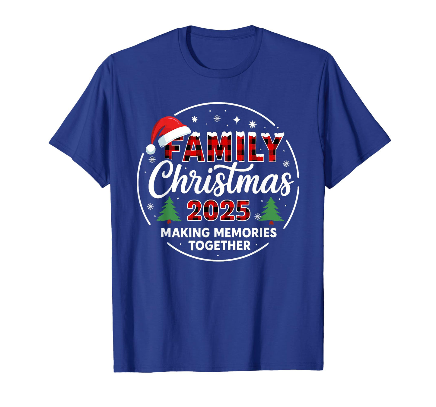 Family Christmas 2025 Matching Outfit Red Plaid Xmas Santa T-Shirt