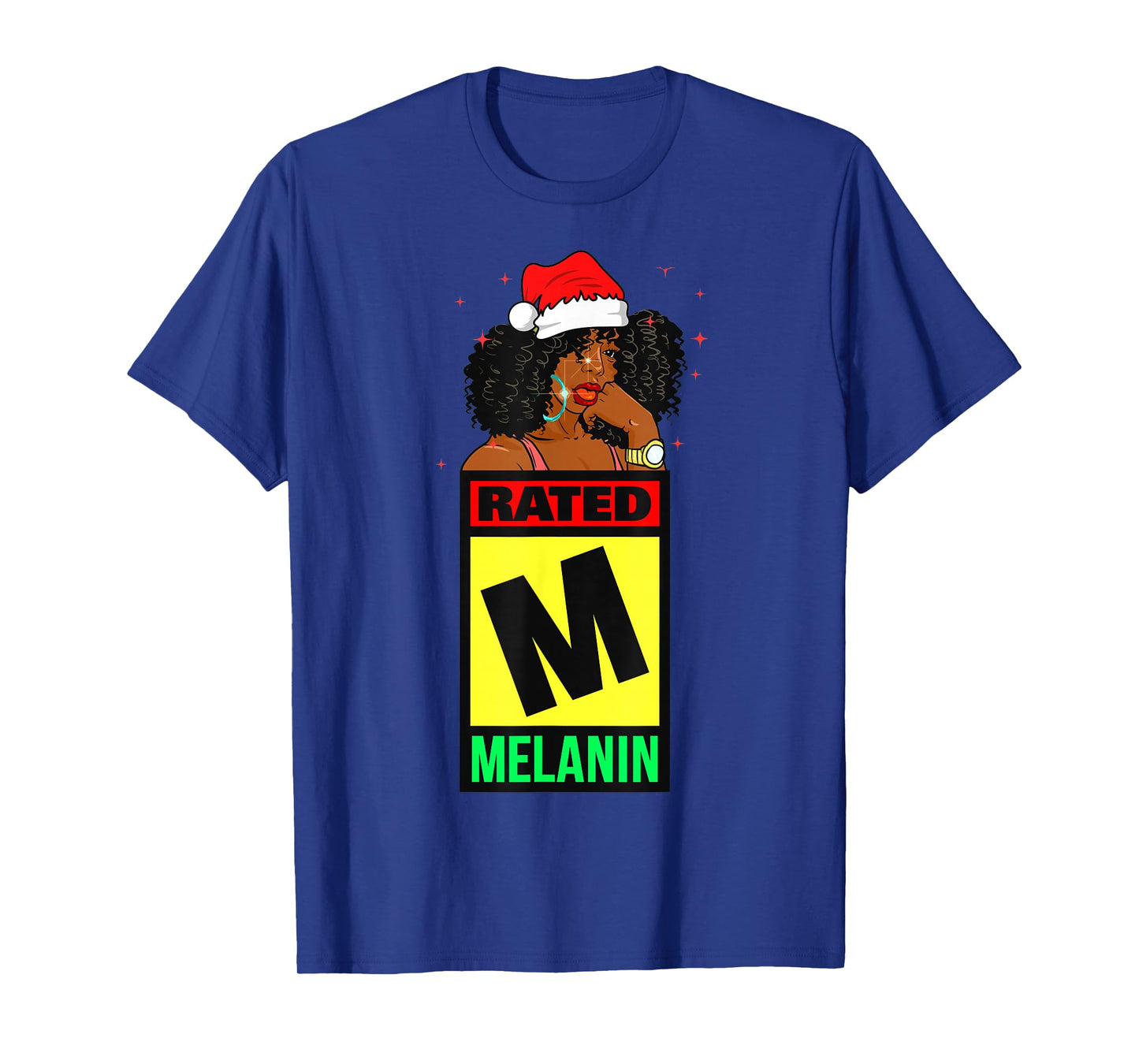 Melanin Christmas Women Black Girl Magic Brown Skin Girls T-Shirt