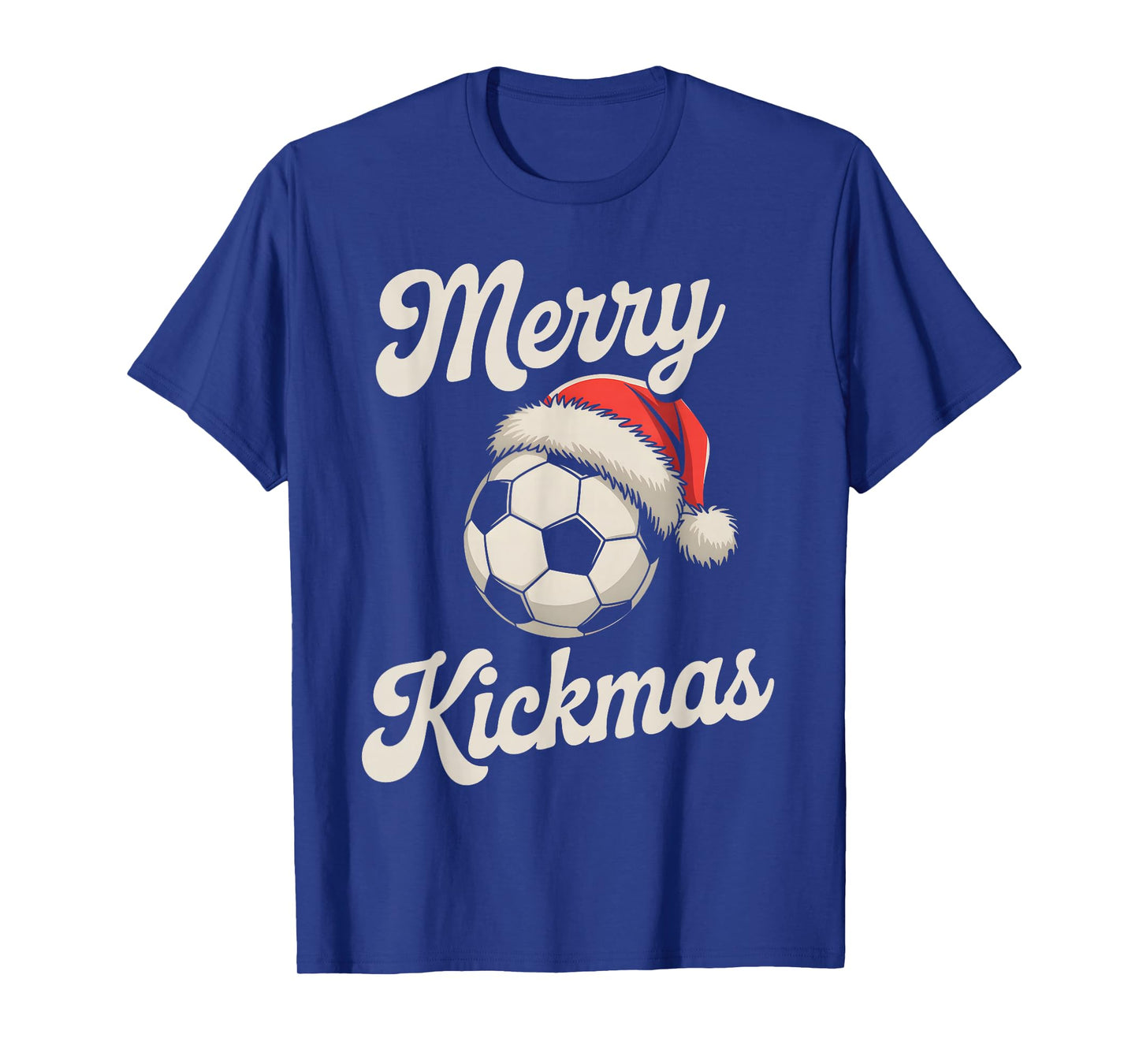 Merry Kickmas Christmas Funny Santa Soccer Ball Graphic T-Shirt