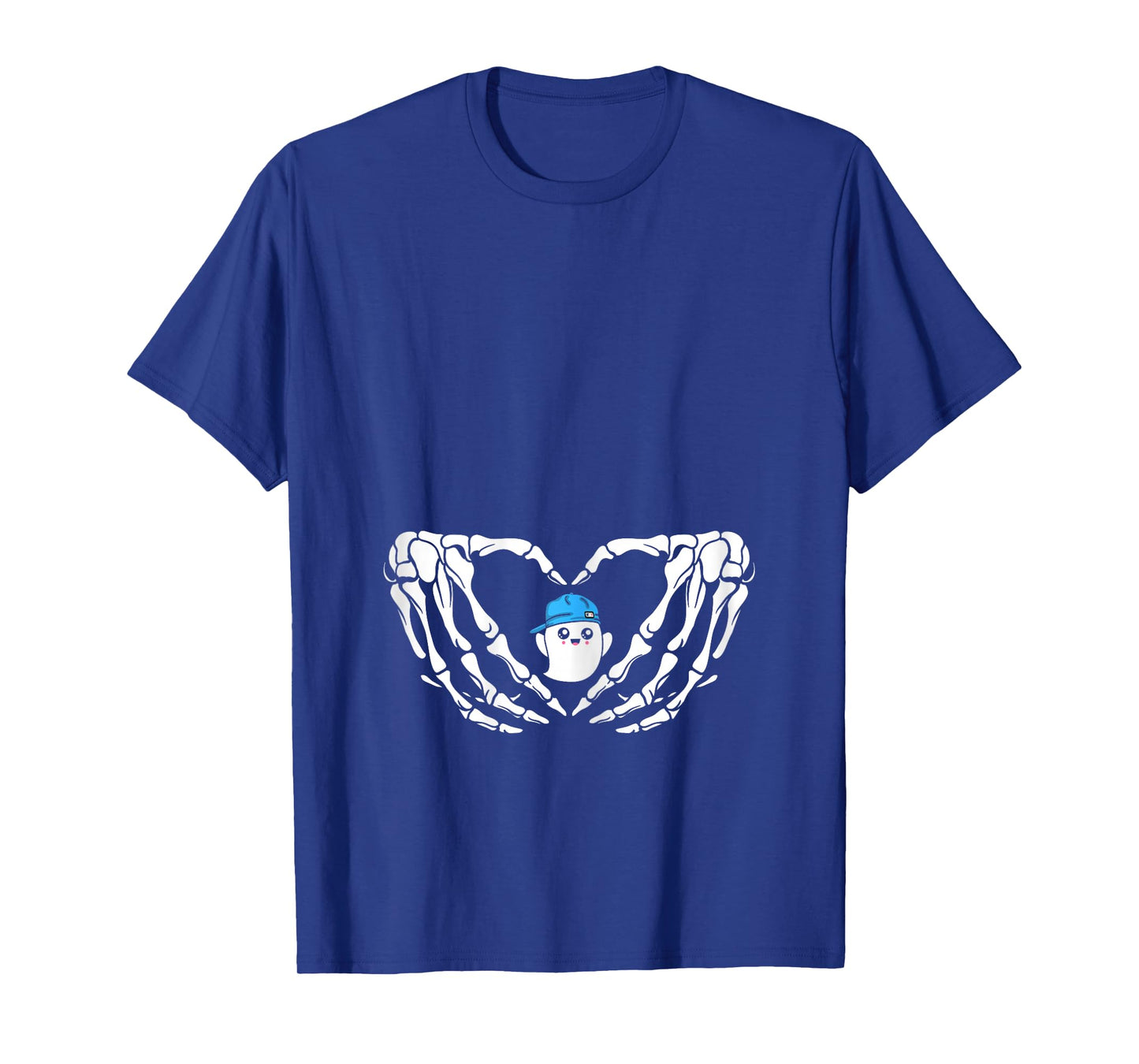 Halloween Pregnant Mom Cute Blue Baby Boy Ghost New Mama Mom T-Shirt