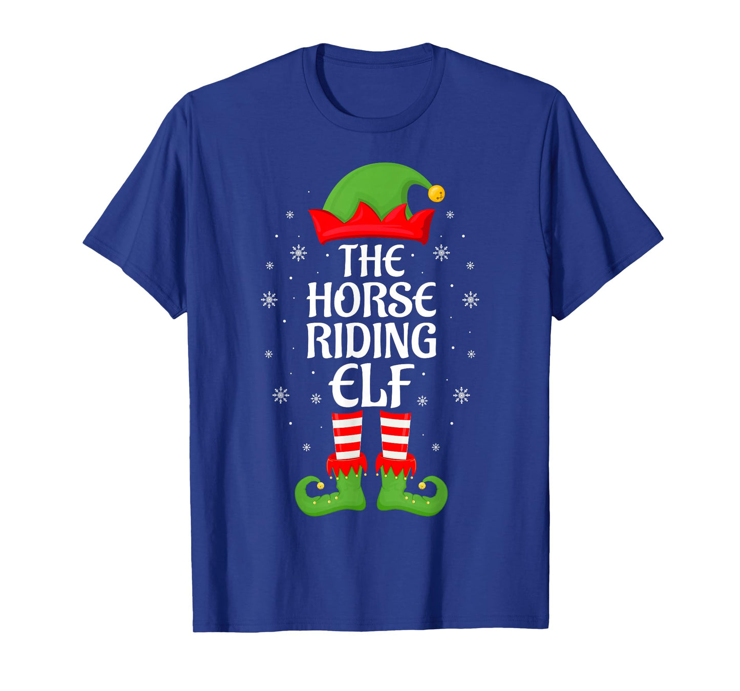 Horse Riding Elf Xmas Family Matching Elf Squad Christmas T-Shirt