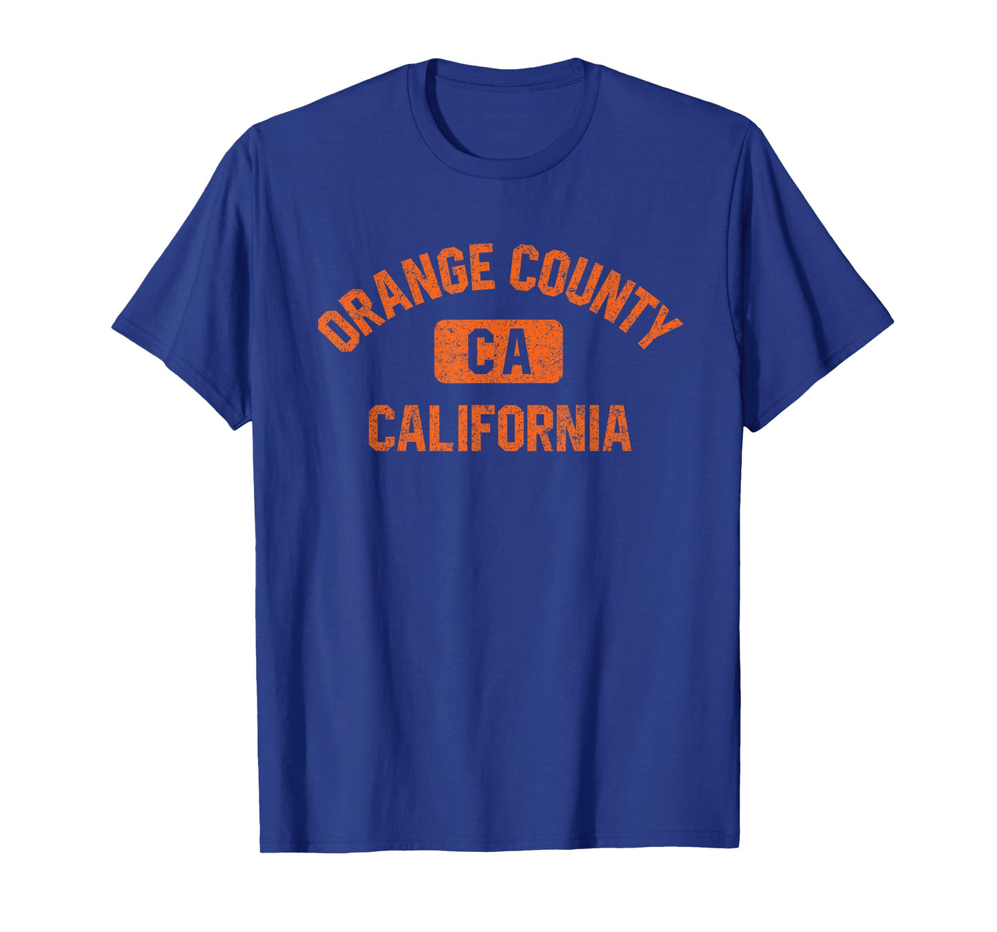 Orange County California Gym Style Distressed Orange Print T-Shirt