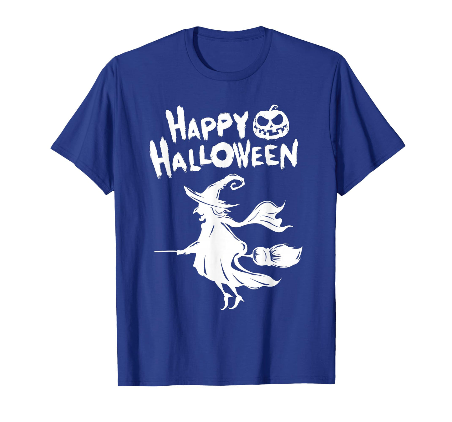 Happy Halloween Witch on Broom - Pumpkin T-Shirt