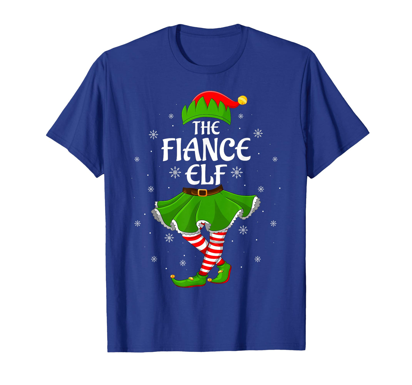 Fiance Elf Christmas Family Girls Women Elf Squad Xmas T-Shirt