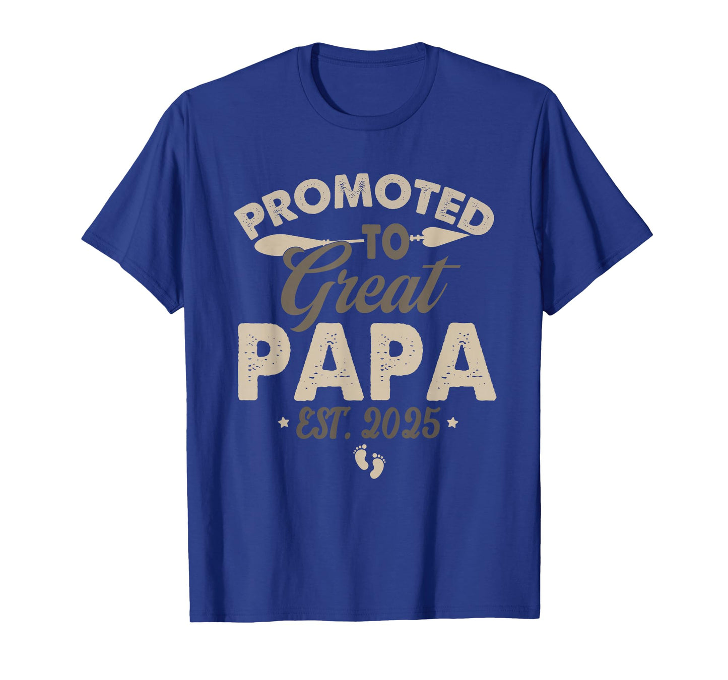 Vintage Promoted to Great Papa Est 2025 Daddy Father's Day T-Shirt