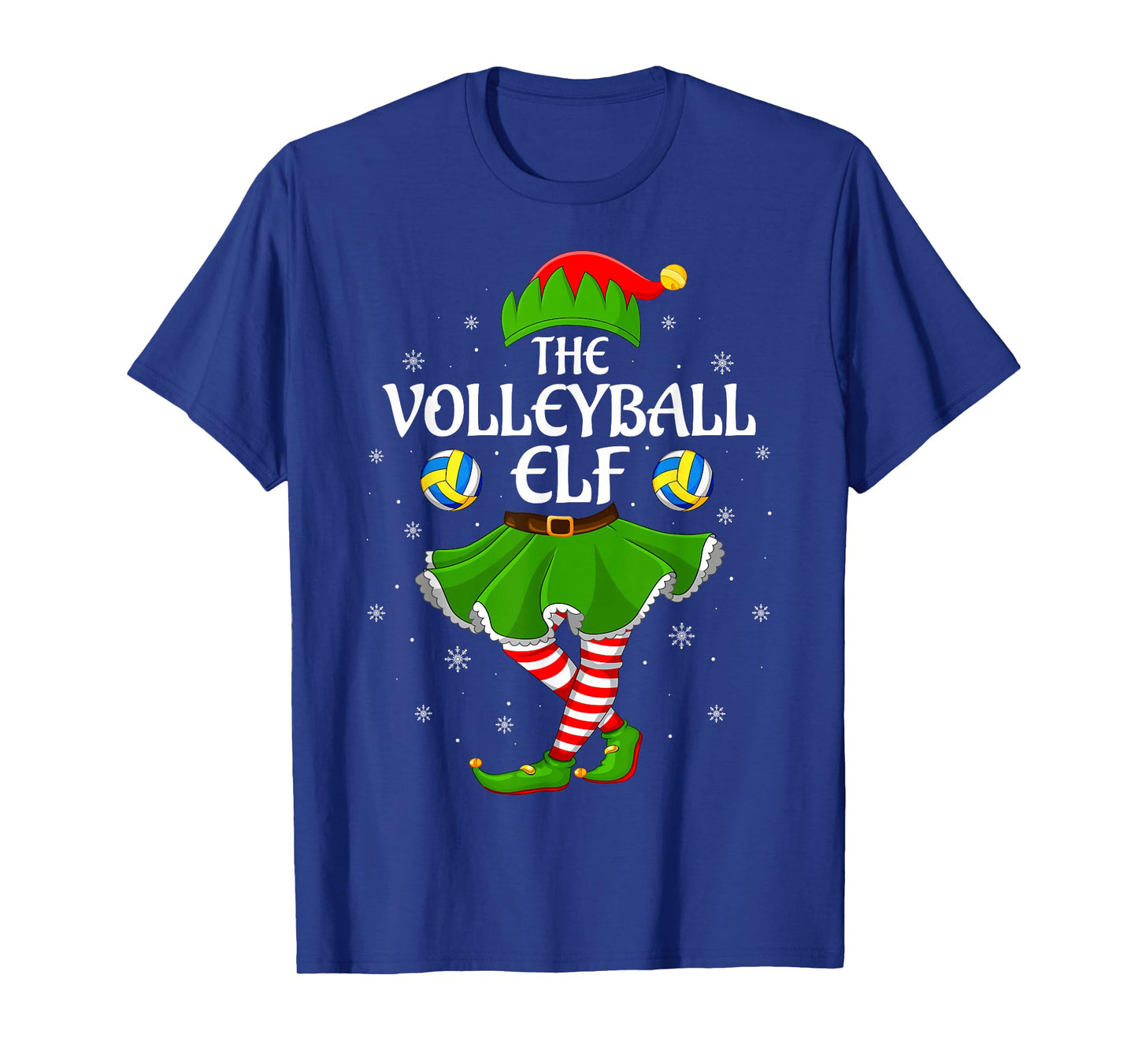Volleyball Elf Christmas Family Girls Women Elf Squad Xmas T-Shirt