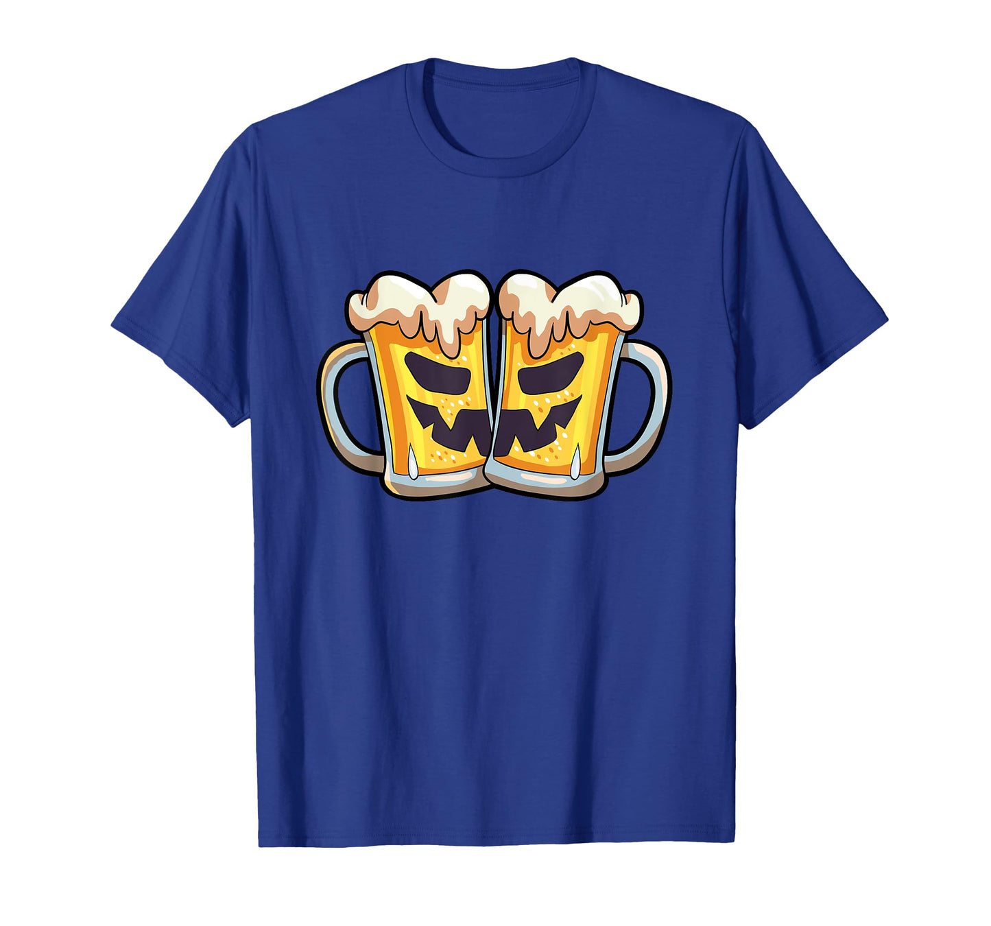 Funny Halloween Shirt Men Beer Lover Scary Pumpkin Face T-Shirt
