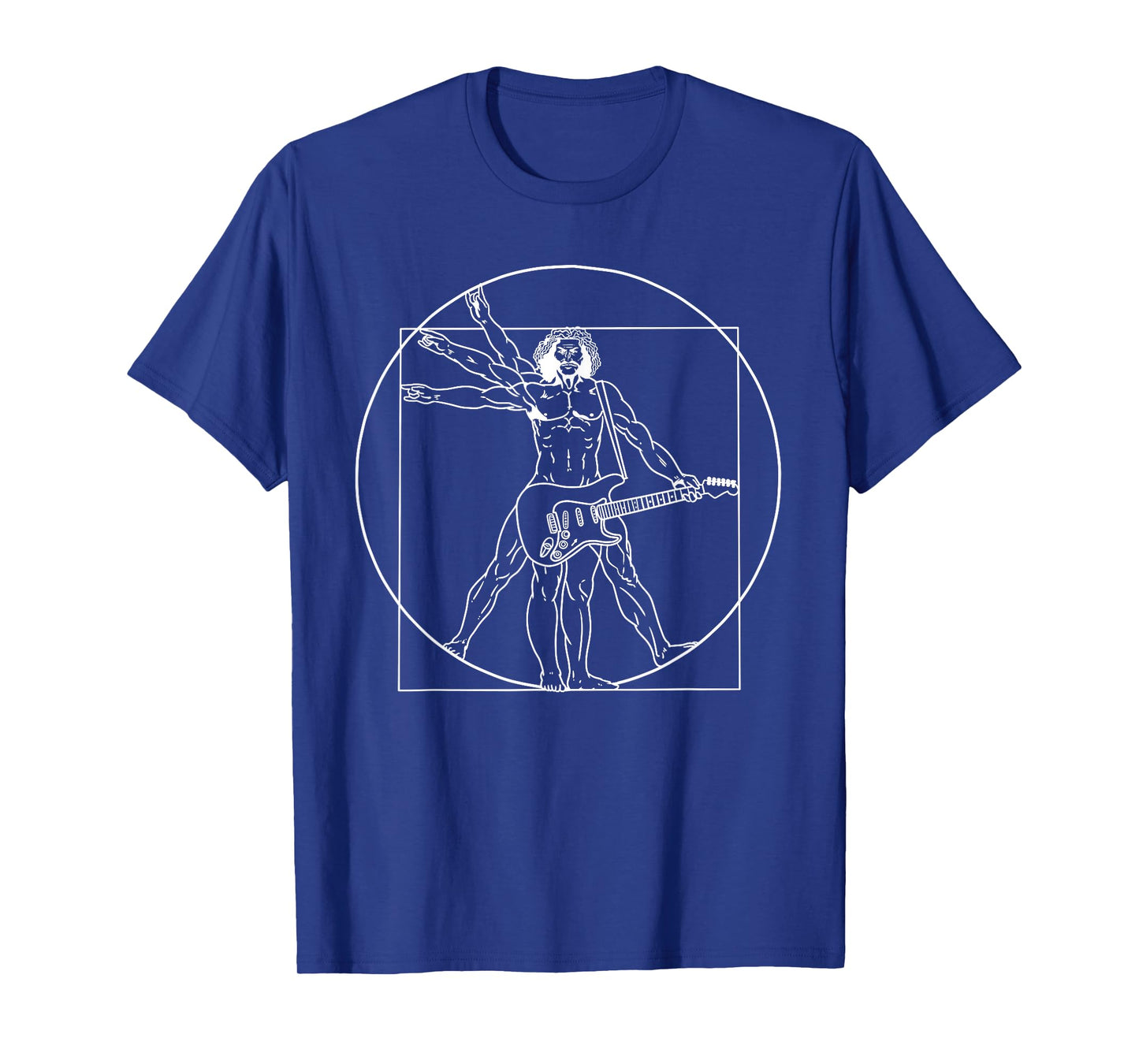 Guitar Da Vinci Vitruvian Man Guitar Player Musicians T-Shirt