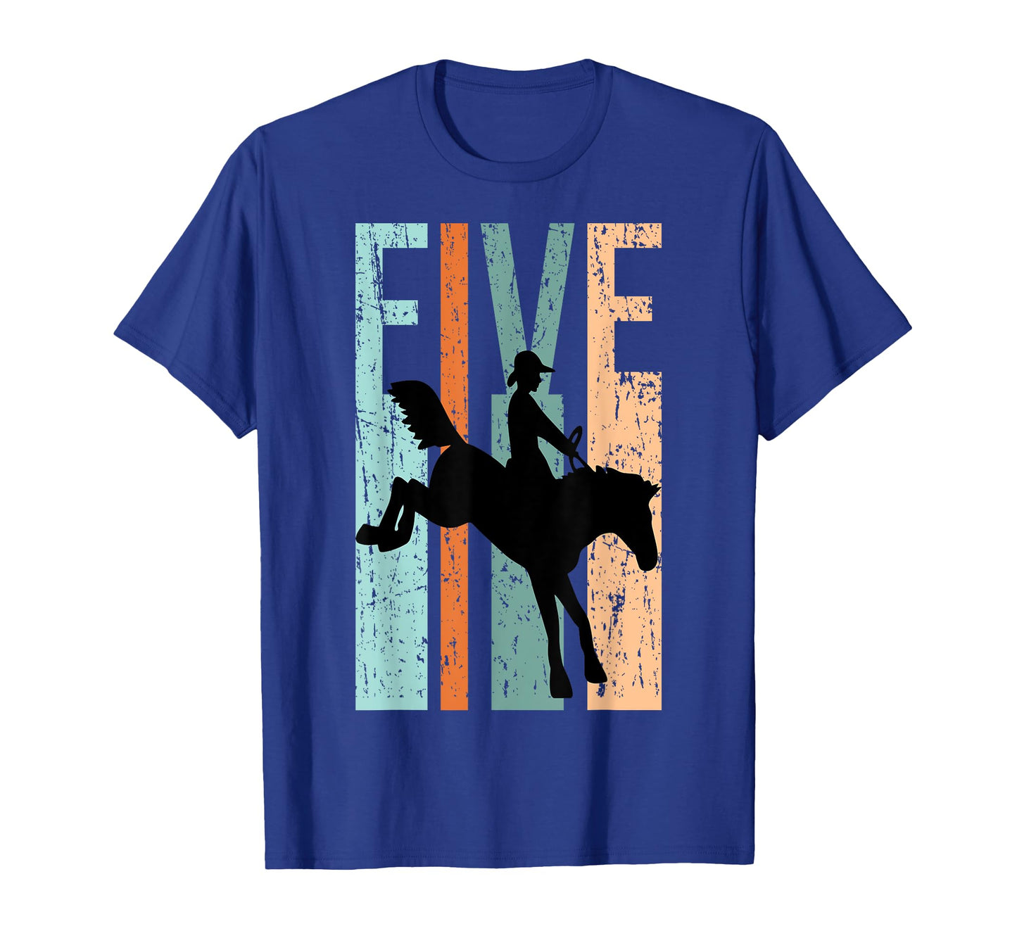 5th Birthday Kids Retro Rodeo Horse Lovers Cowboys Rider T-Shirt