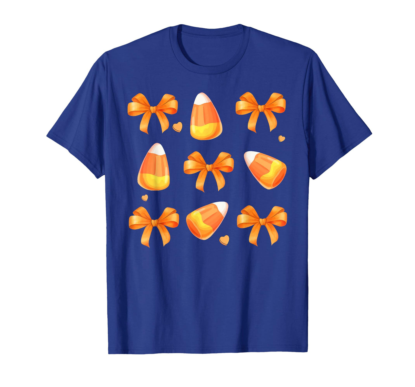 Coquette Bow Candy Corn Retro Halloween Women Kids T-Shirt